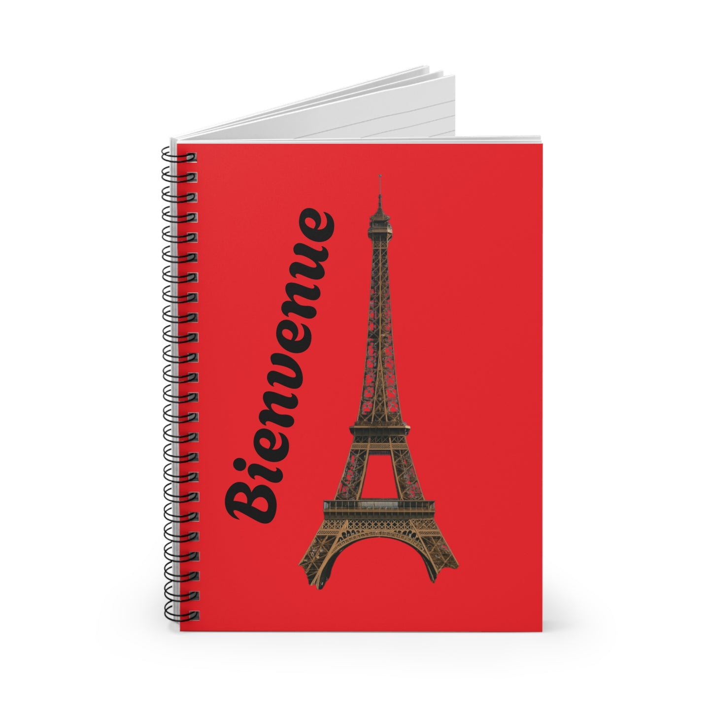 Eiffel Tower Spiral Notebook - Bienvenue | Perfect for Paris Lovers, Journaling, School, Travel, Gifts