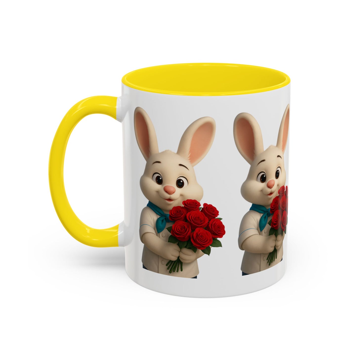 Cute Bunny Coffee Mug, Spring Gift, Valentine’s Day, Easter, Kitchen Decor, Gift for Animal Lovers, Floral Mug