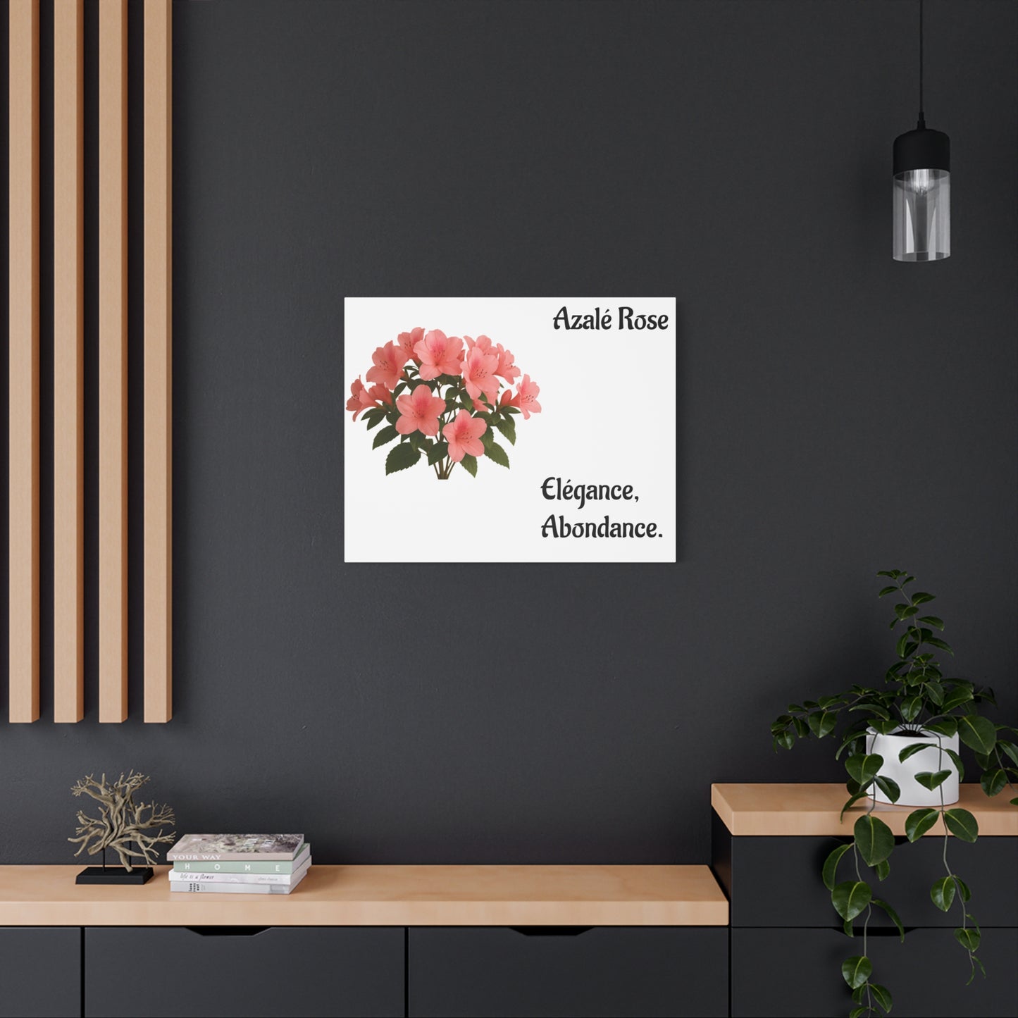 Elegant Azalea Rose Canvas Art, Floral Wall Decor, Home Decoration, Gifts for Her, Botanical Wall Art, Mother's Day Gift