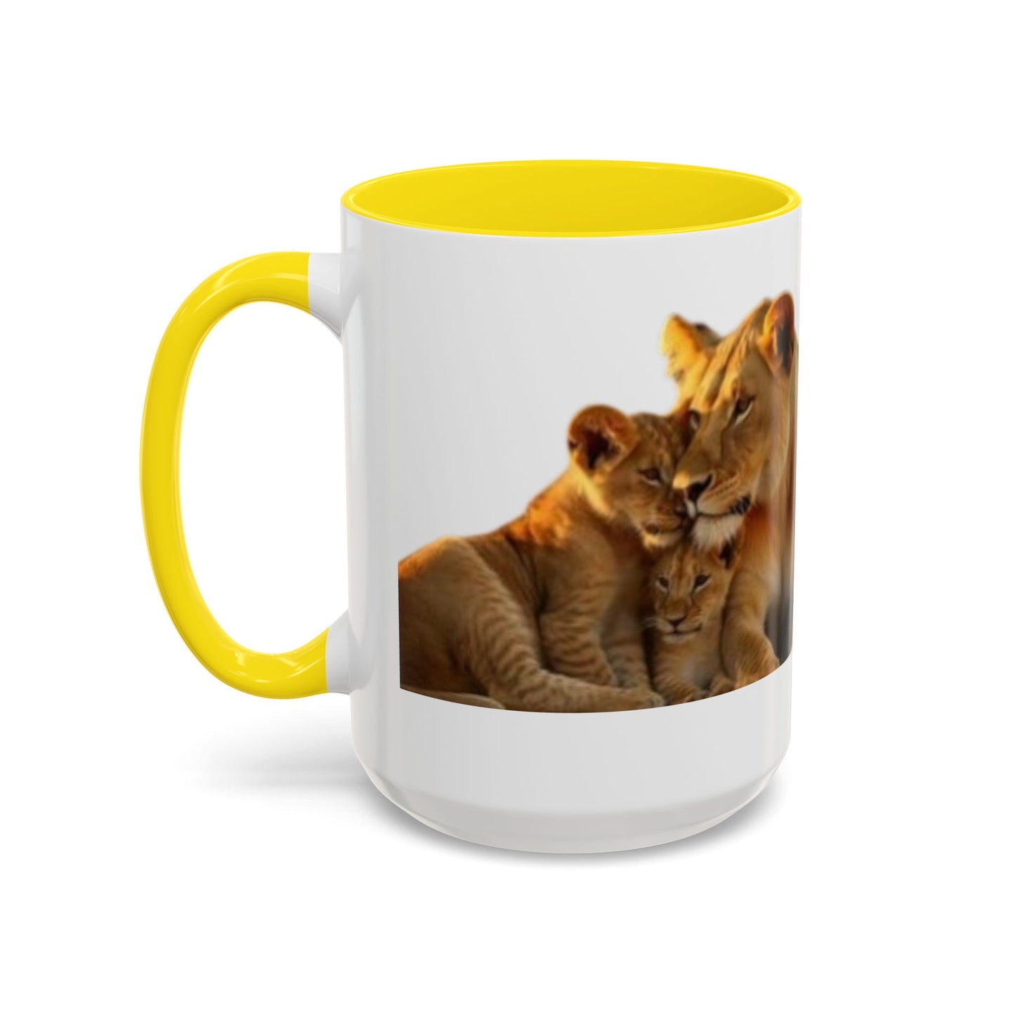 Lion Family Accent Coffee Mug - Perfect for Animal Lovers, Home Decor, Gifts, Wildlife Enthusiasts, Mother's Day