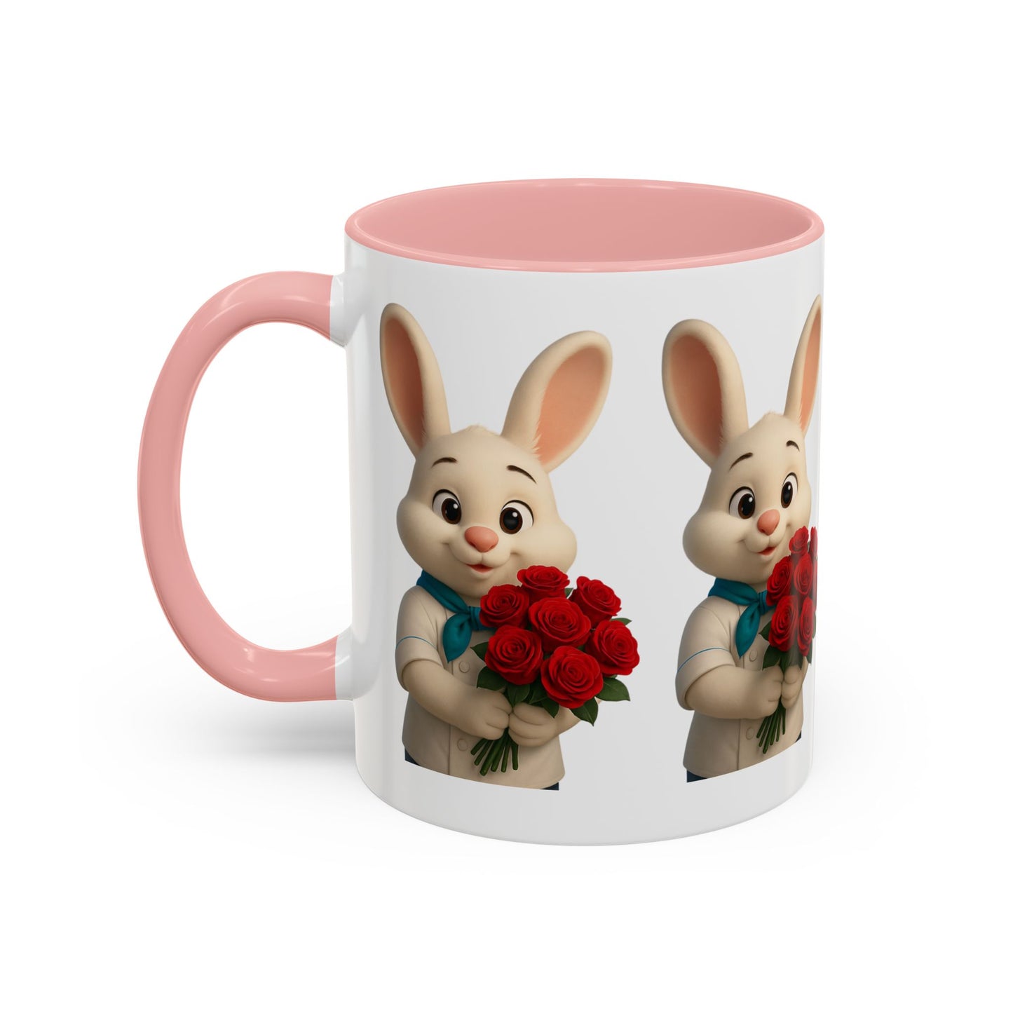 Cute Bunny Coffee Mug, Spring Gift, Valentine’s Day, Easter, Kitchen Decor, Gift for Animal Lovers, Floral Mug
