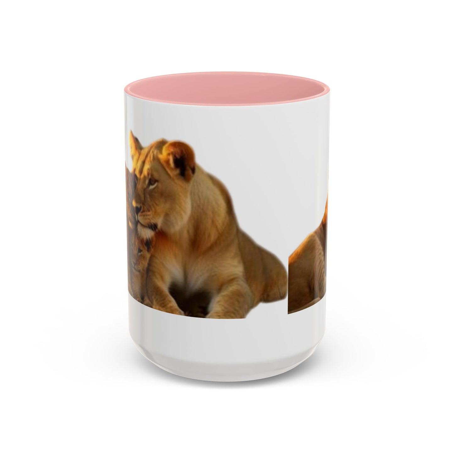 Lion Family Accent Coffee Mug - Perfect for Animal Lovers, Home Decor, Gifts, Wildlife Enthusiasts, Mother's Day