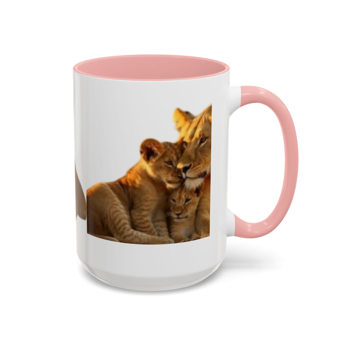 Lion Family Accent Coffee Mug - Perfect for Animal Lovers, Home Decor, Gifts, Wildlife Enthusiasts, Mother's Day