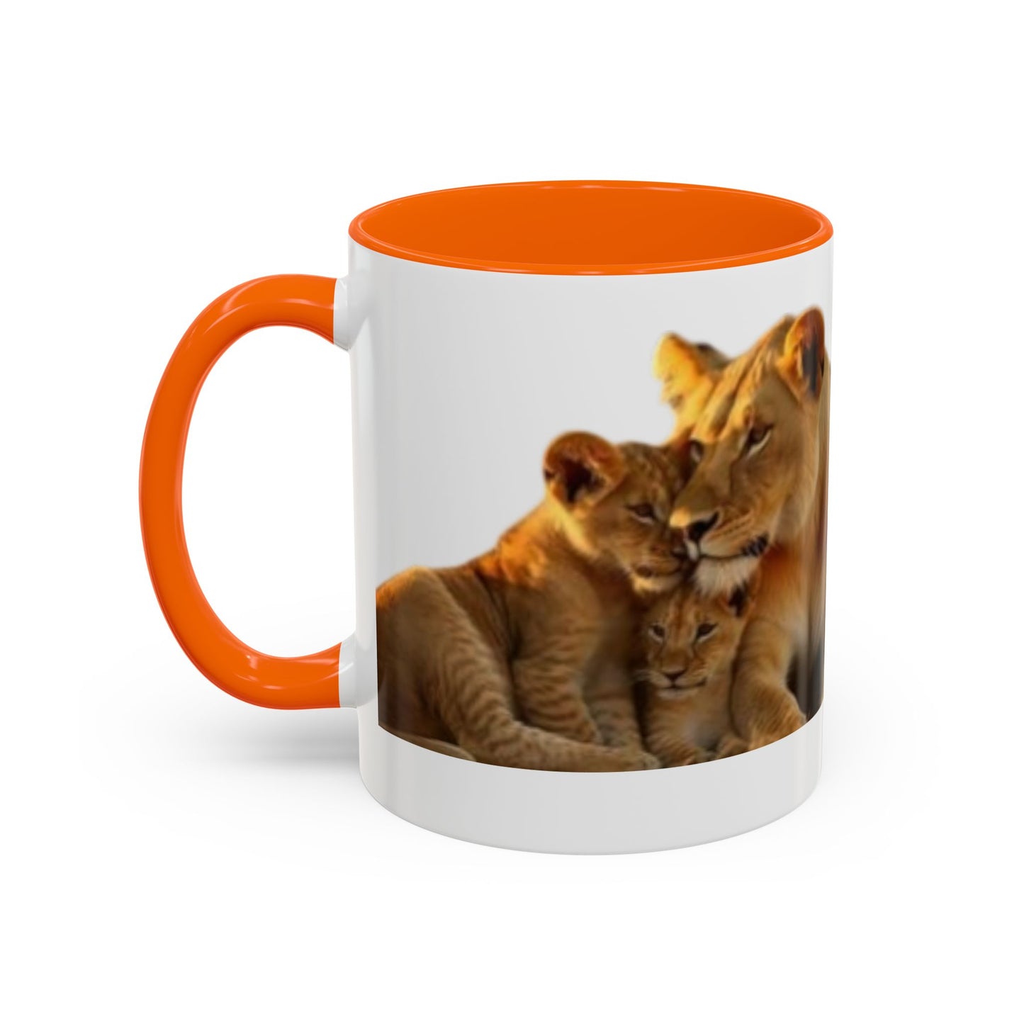 Lion Family Accent Coffee Mug - Perfect for Animal Lovers, Home Decor, Gifts, Wildlife Enthusiasts, Mother's Day