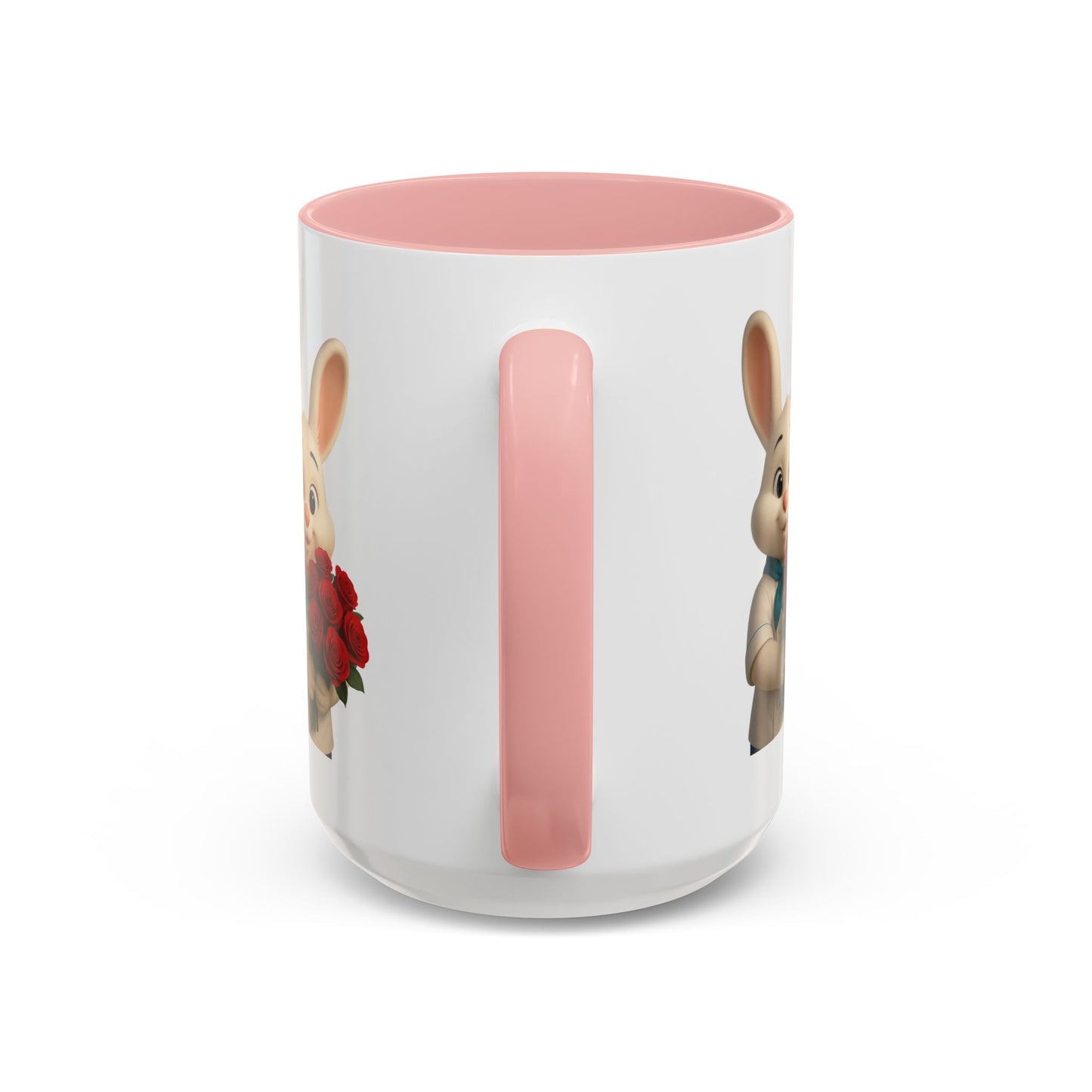 Cute Bunny Coffee Mug, Spring Gift, Valentine’s Day, Easter, Kitchen Decor, Gift for Animal Lovers, Floral Mug