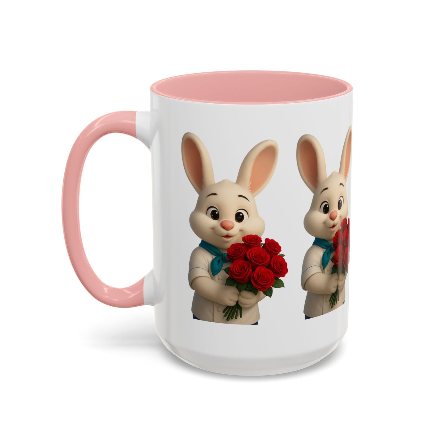 Cute Bunny Coffee Mug, Spring Gift, Valentine’s Day, Easter, Kitchen Decor, Gift for Animal Lovers, Floral Mug