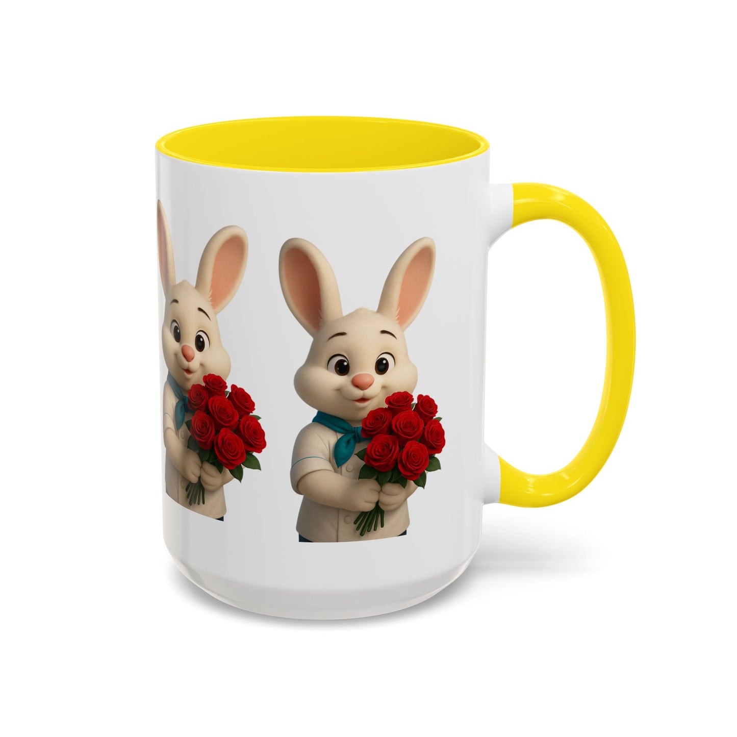 Cute Bunny Coffee Mug, Spring Gift, Valentine’s Day, Easter, Kitchen Decor, Gift for Animal Lovers, Floral Mug