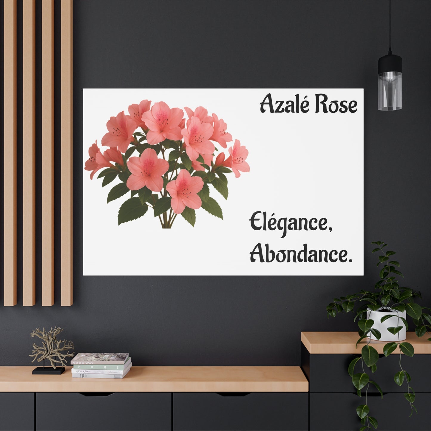 Elegant Azalea Rose Canvas Art, Floral Wall Decor, Home Decoration, Gifts for Her, Botanical Wall Art, Mother's Day Gift