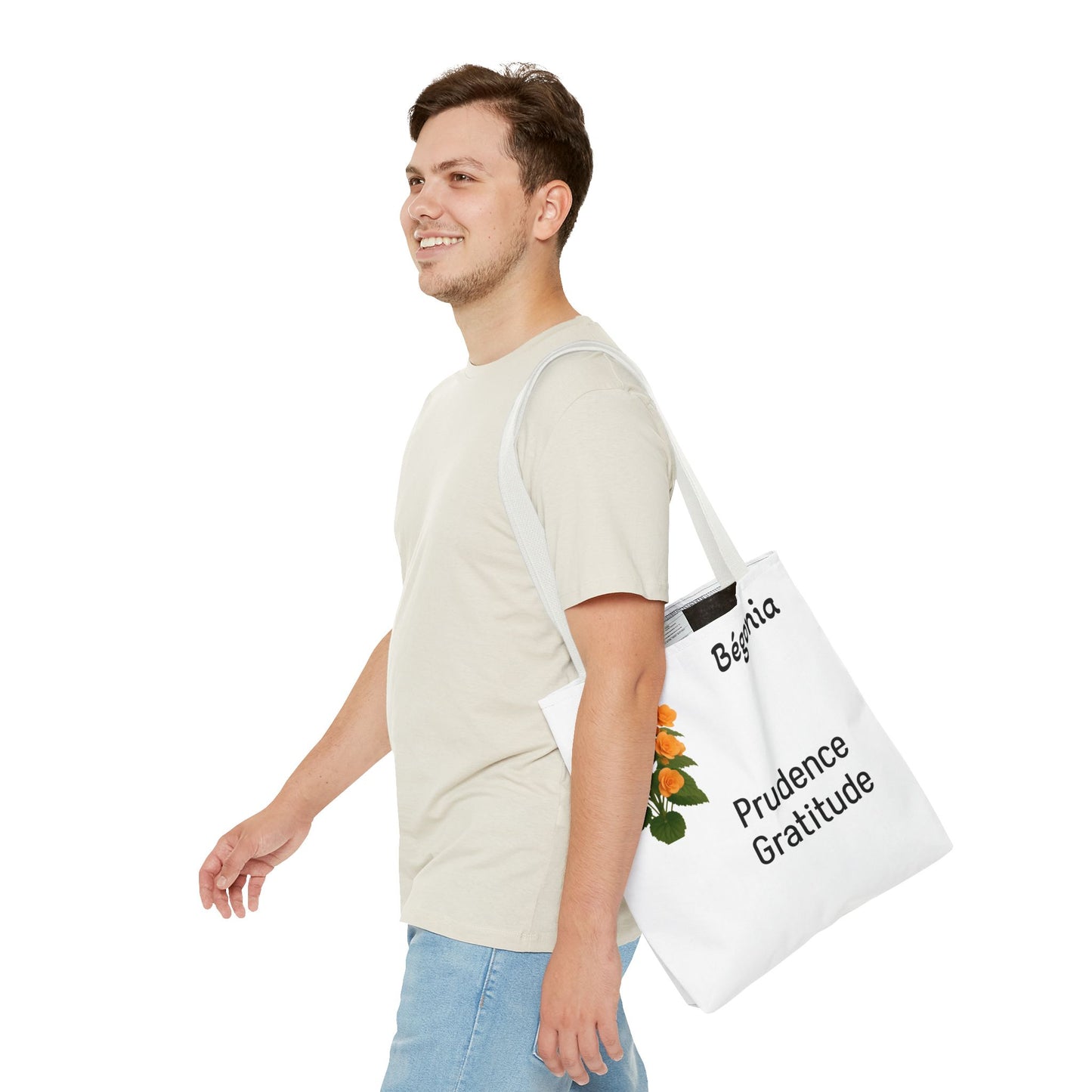 Botanical Gratitude Tote Bag, Floral Shopper, Eco-Friendly Gift Bag, Gardening Tote, Mother's Day Gift, Nature Lover Accessory