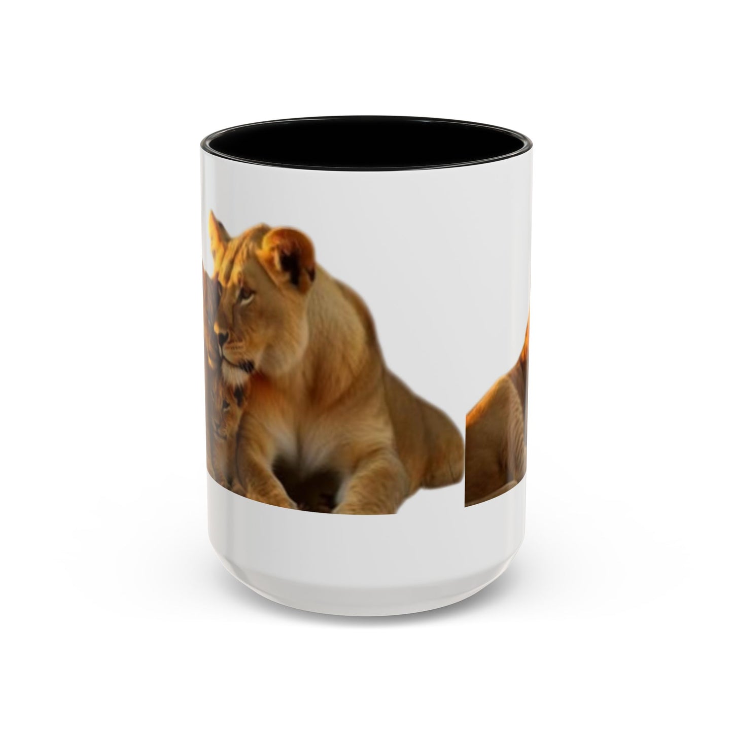 Lion Family Accent Coffee Mug - Perfect for Animal Lovers, Home Decor, Gifts, Wildlife Enthusiasts, Mother's Day
