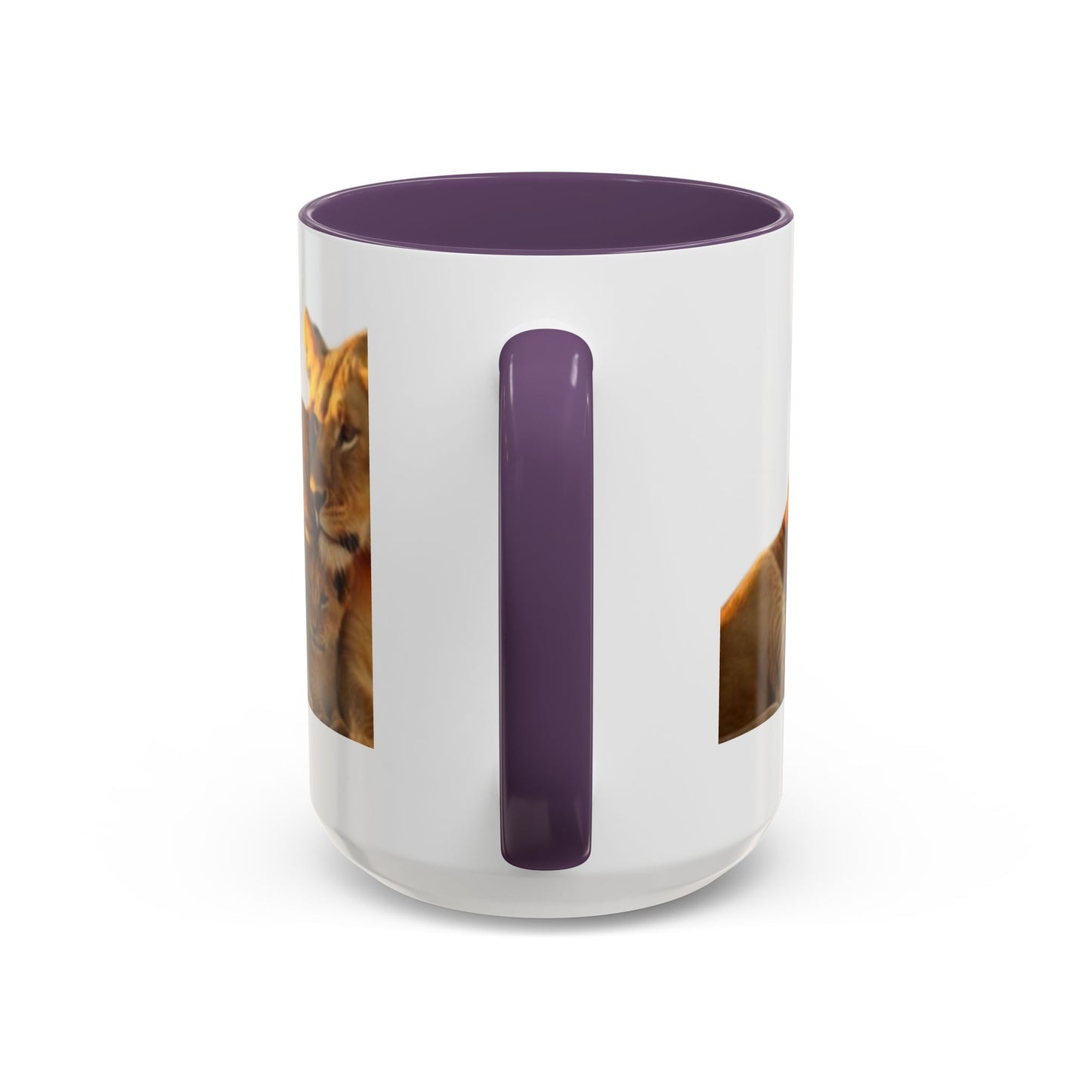 Lion Family Accent Coffee Mug - Perfect for Animal Lovers, Home Decor, Gifts, Wildlife Enthusiasts, Mother's Day
