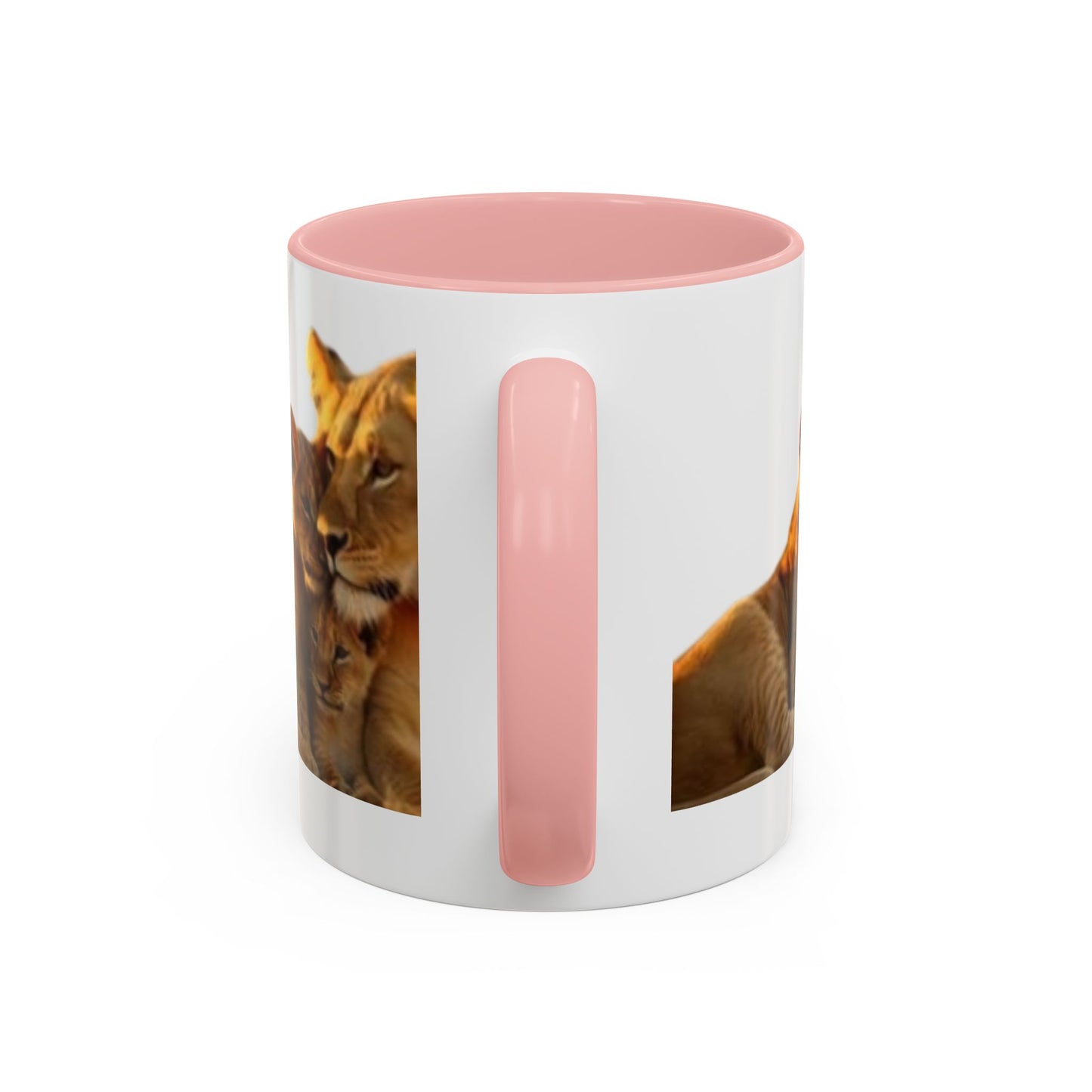 Lion Family Accent Coffee Mug - Perfect for Animal Lovers, Home Decor, Gifts, Wildlife Enthusiasts, Mother's Day