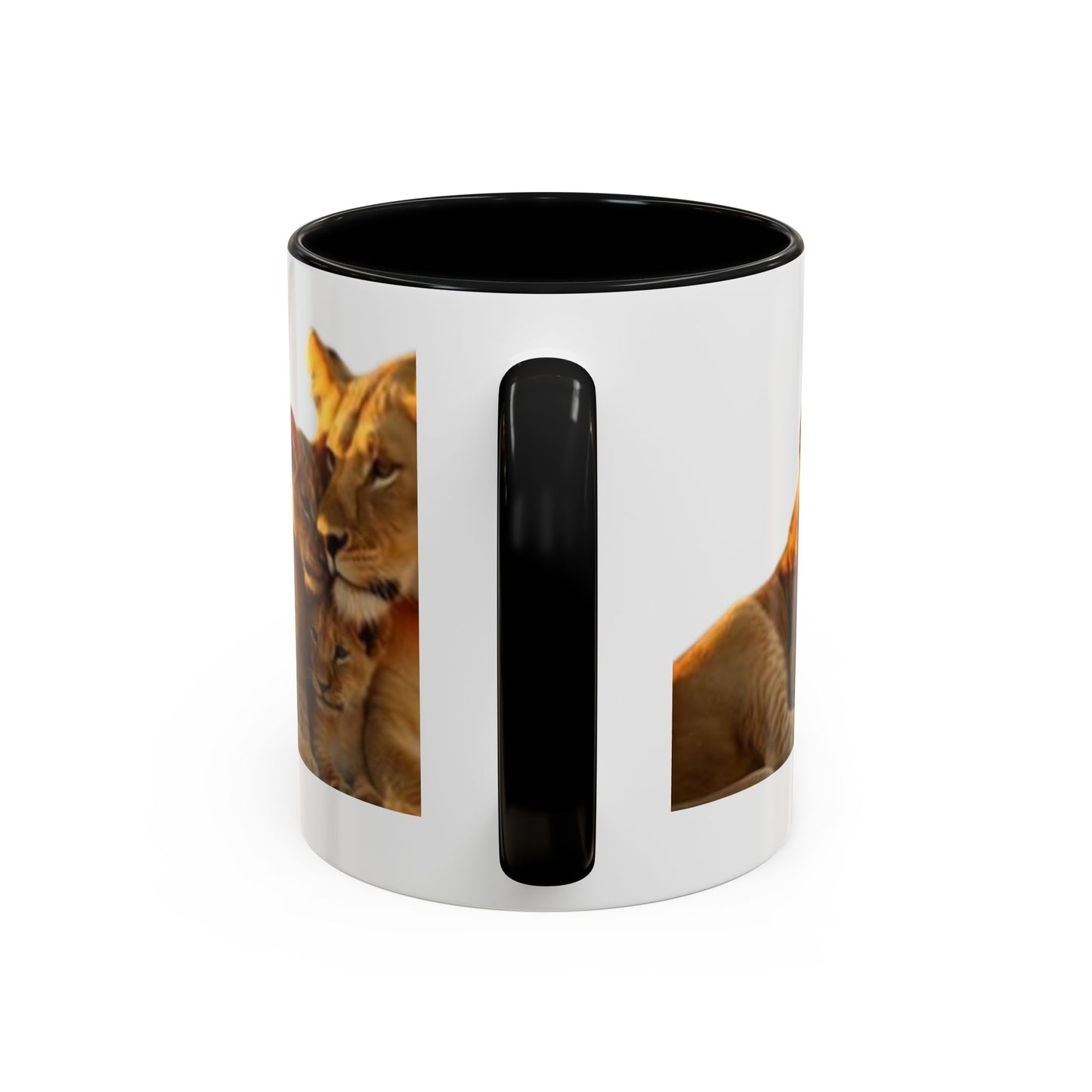 Lion Family Accent Coffee Mug - Perfect for Animal Lovers, Home Decor, Gifts, Wildlife Enthusiasts, Mother's Day