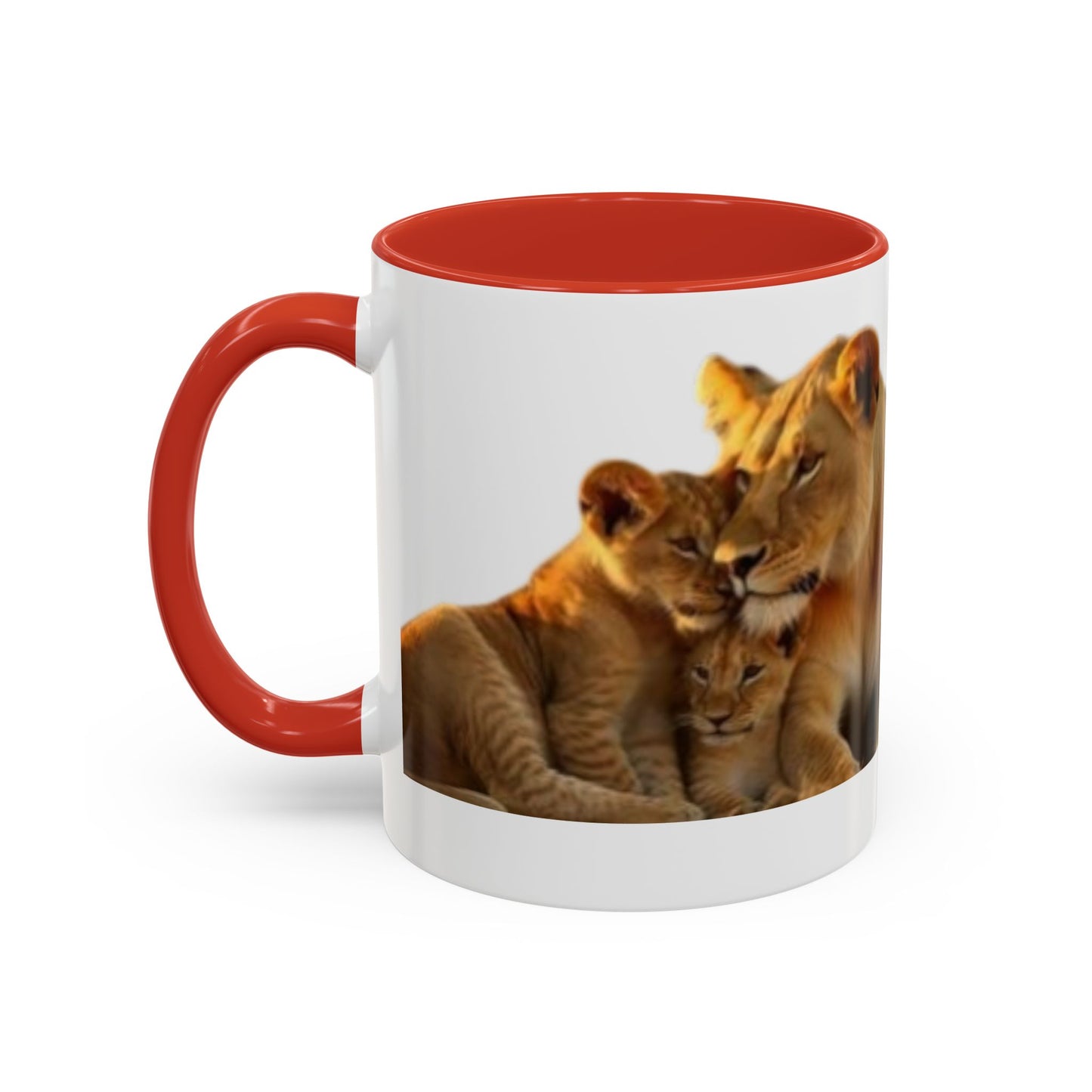 Lion Family Accent Coffee Mug - Perfect for Animal Lovers, Home Decor, Gifts, Wildlife Enthusiasts, Mother's Day