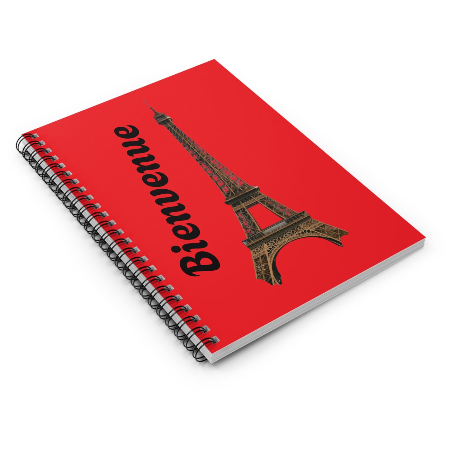 Eiffel Tower Spiral Notebook - Bienvenue | Perfect for Paris Lovers, Journaling, School, Travel, Gifts