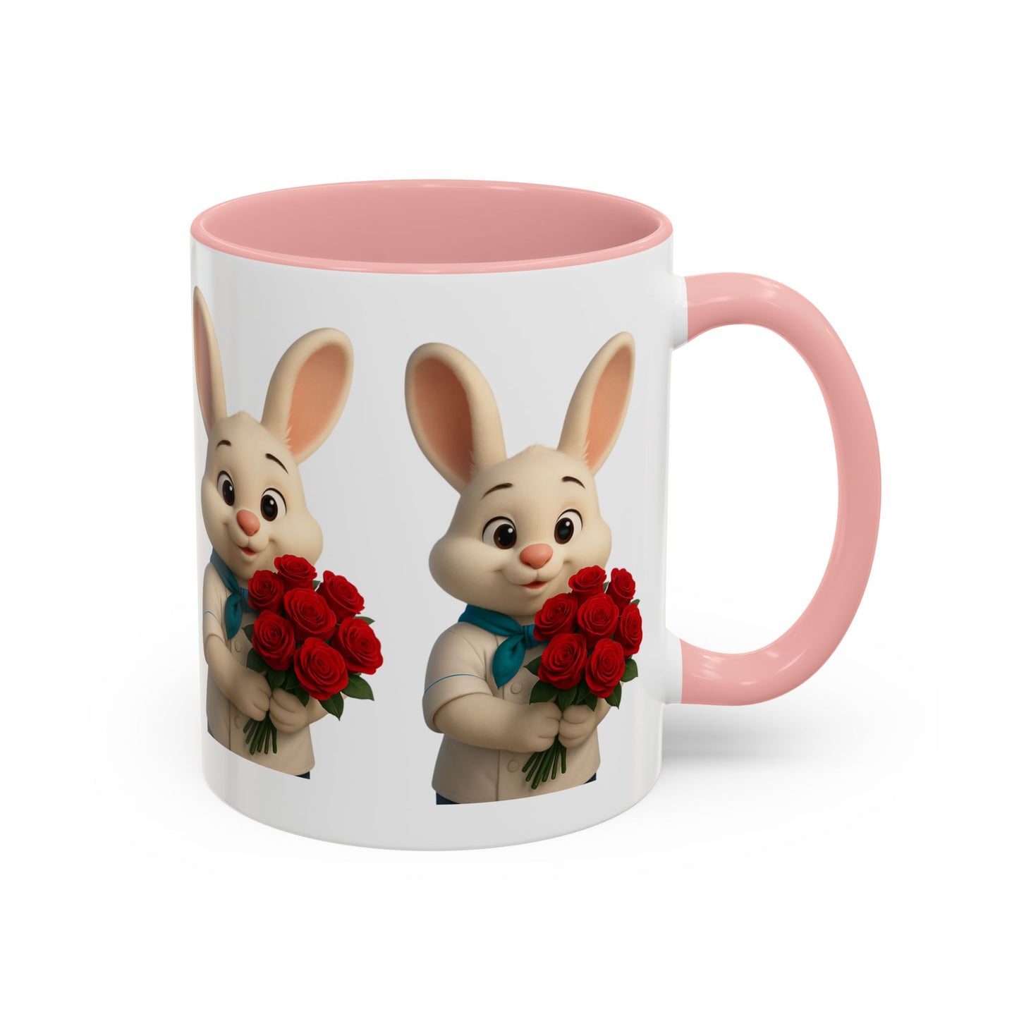 Cute Bunny Coffee Mug, Spring Gift, Valentine’s Day, Easter, Kitchen Decor, Gift for Animal Lovers, Floral Mug