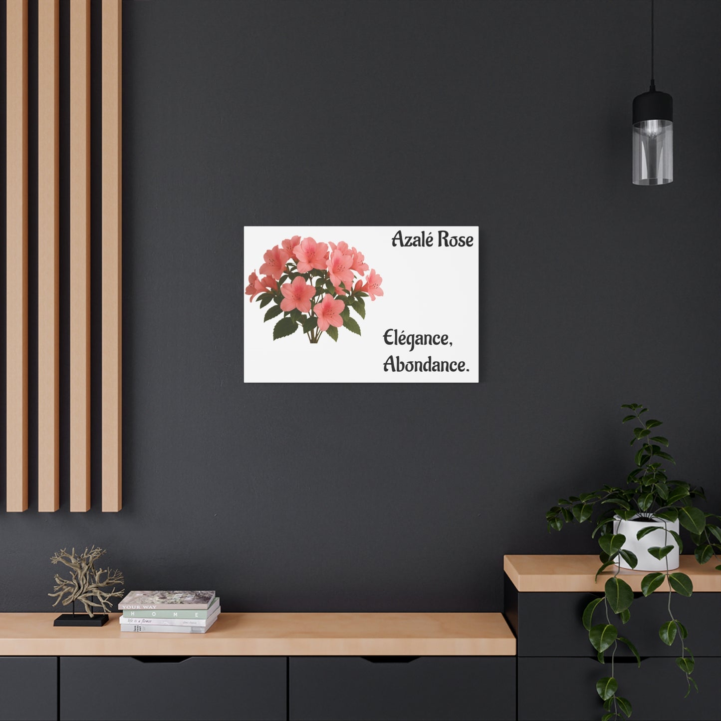 Elegant Azalea Rose Canvas Art, Floral Wall Decor, Home Decoration, Gifts for Her, Botanical Wall Art, Mother's Day Gift