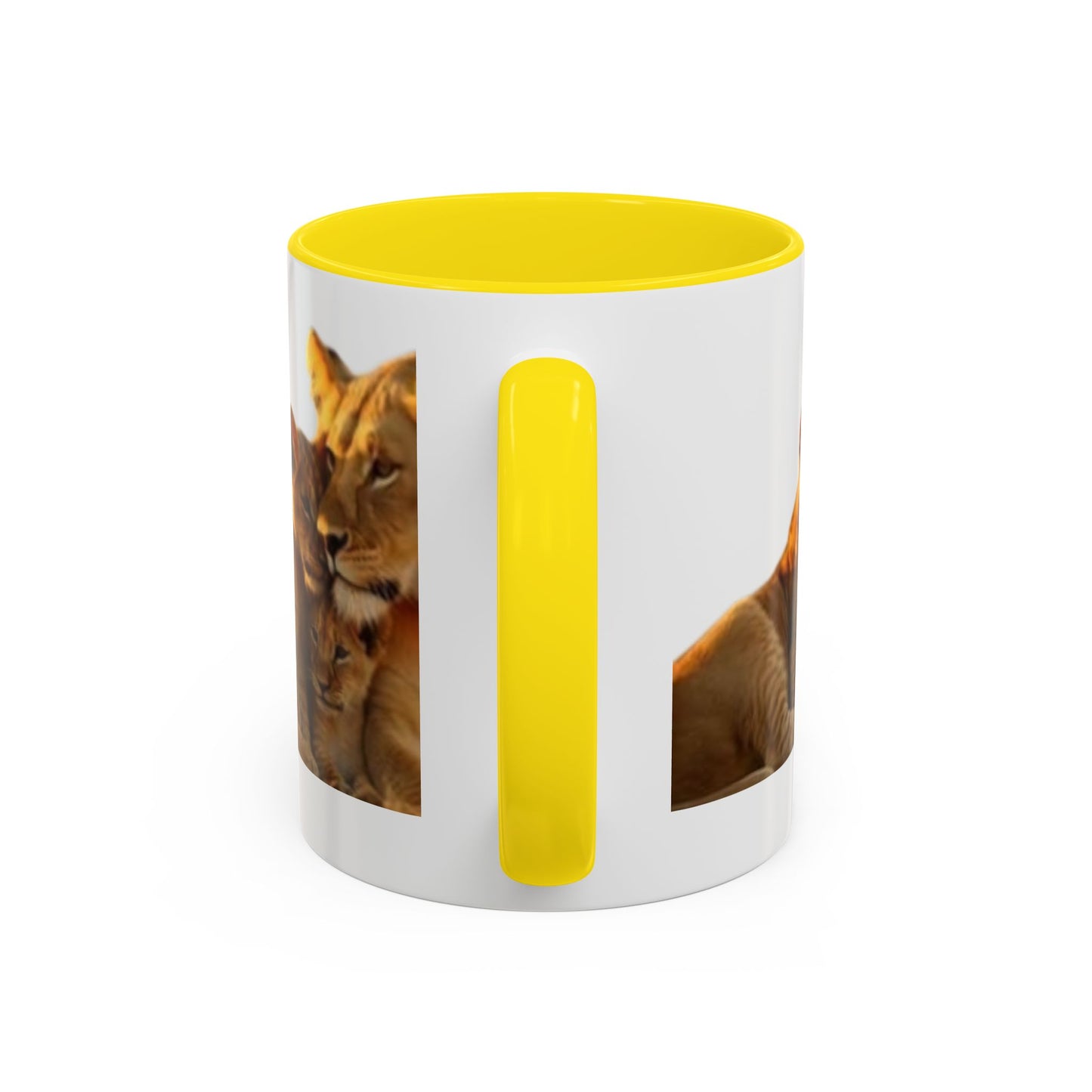 Lion Family Accent Coffee Mug - Perfect for Animal Lovers, Home Decor, Gifts, Wildlife Enthusiasts, Mother's Day