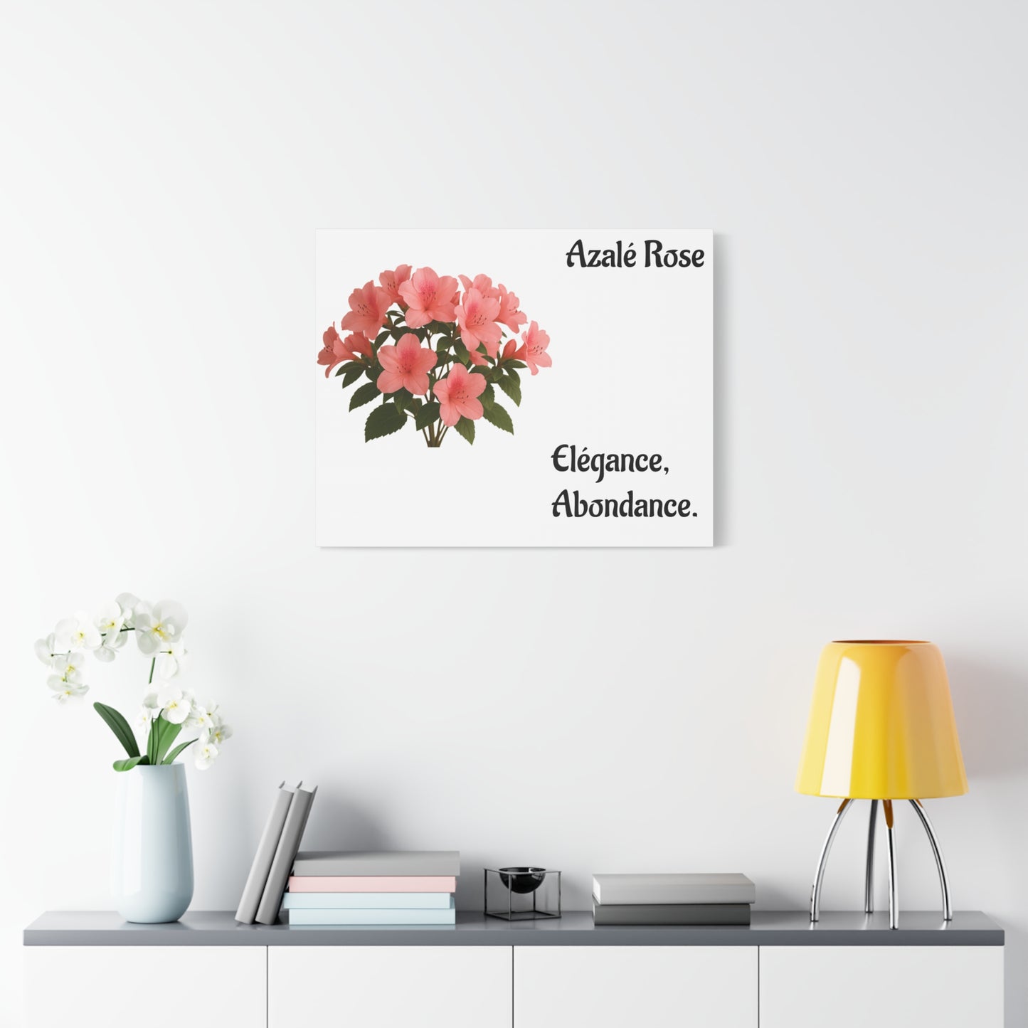 Elegant Azalea Rose Canvas Art, Floral Wall Decor, Home Decoration, Gifts for Her, Botanical Wall Art, Mother's Day Gift