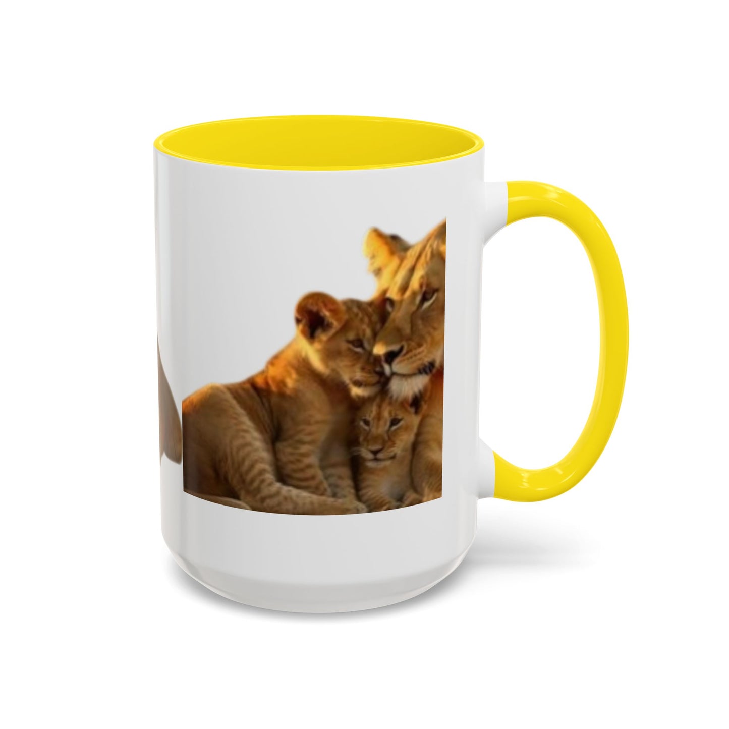 Lion Family Accent Coffee Mug - Perfect for Animal Lovers, Home Decor, Gifts, Wildlife Enthusiasts, Mother's Day