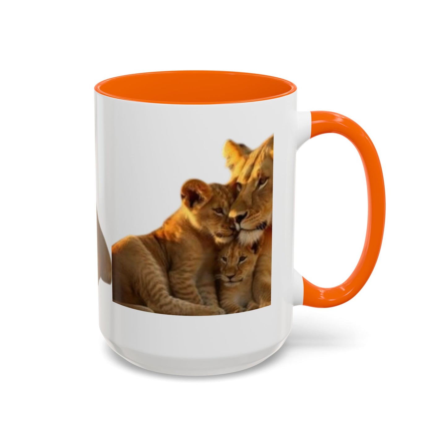 Lion Family Accent Coffee Mug - Perfect for Animal Lovers, Home Decor, Gifts, Wildlife Enthusiasts, Mother's Day