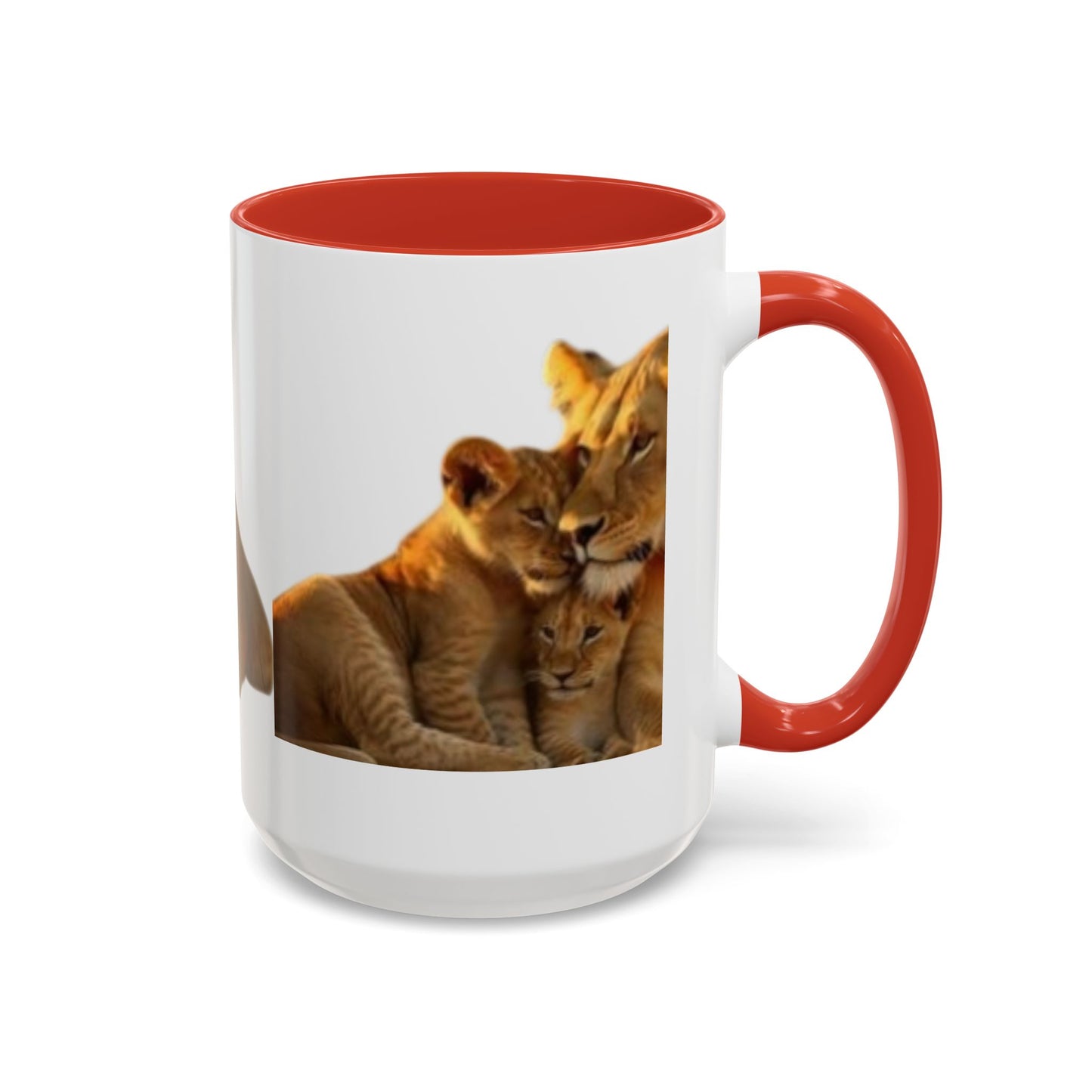 Lion Family Accent Coffee Mug - Perfect for Animal Lovers, Home Decor, Gifts, Wildlife Enthusiasts, Mother's Day