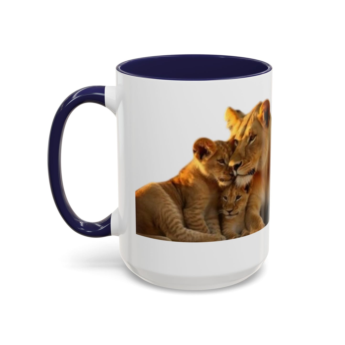 Lion Family Accent Coffee Mug - Perfect for Animal Lovers, Home Decor, Gifts, Wildlife Enthusiasts, Mother's Day