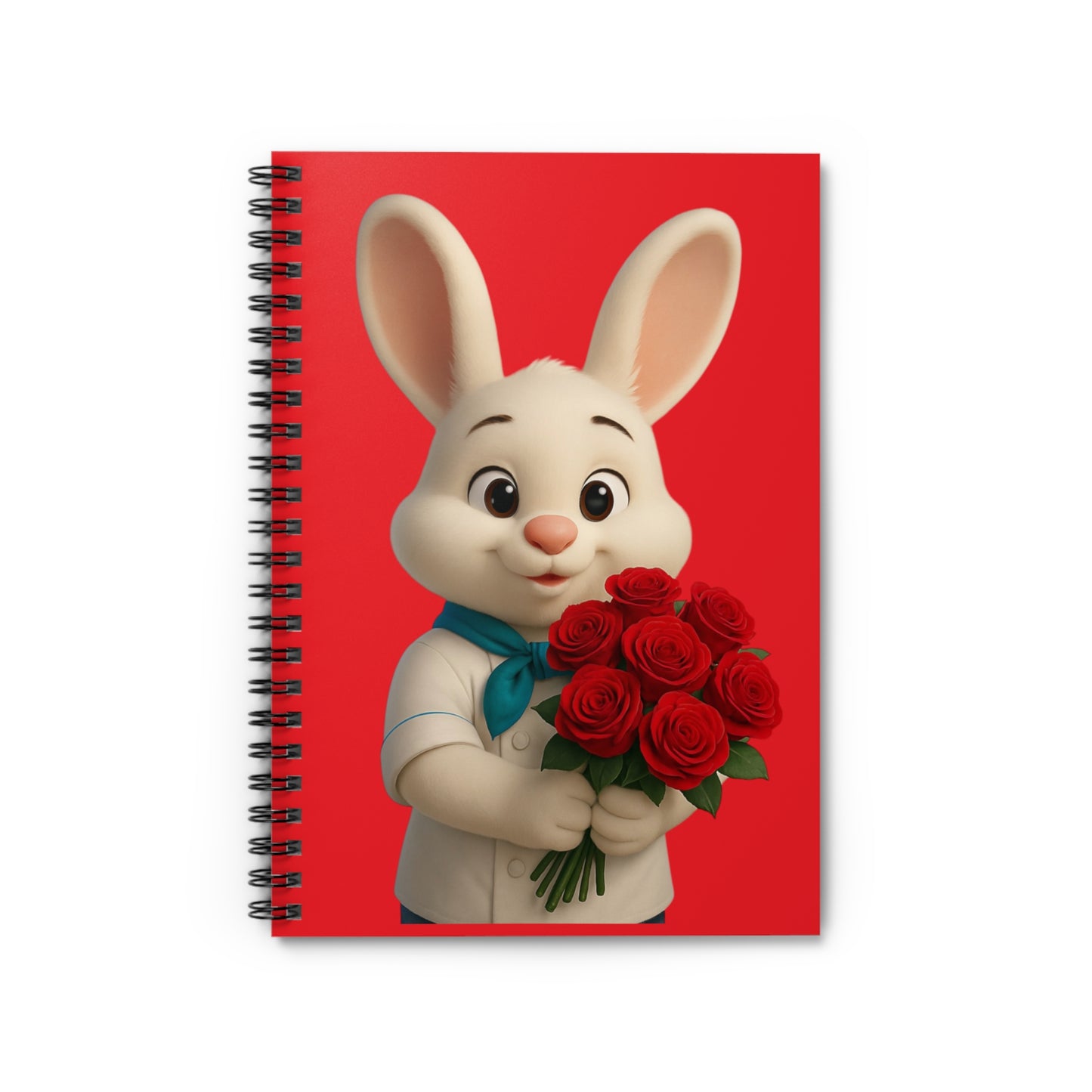 Cute Bunny Spiral Notebook for Kids, Floral Journal Gift, Back to School Supplies, Fun Stationery, Easter Gift Idea