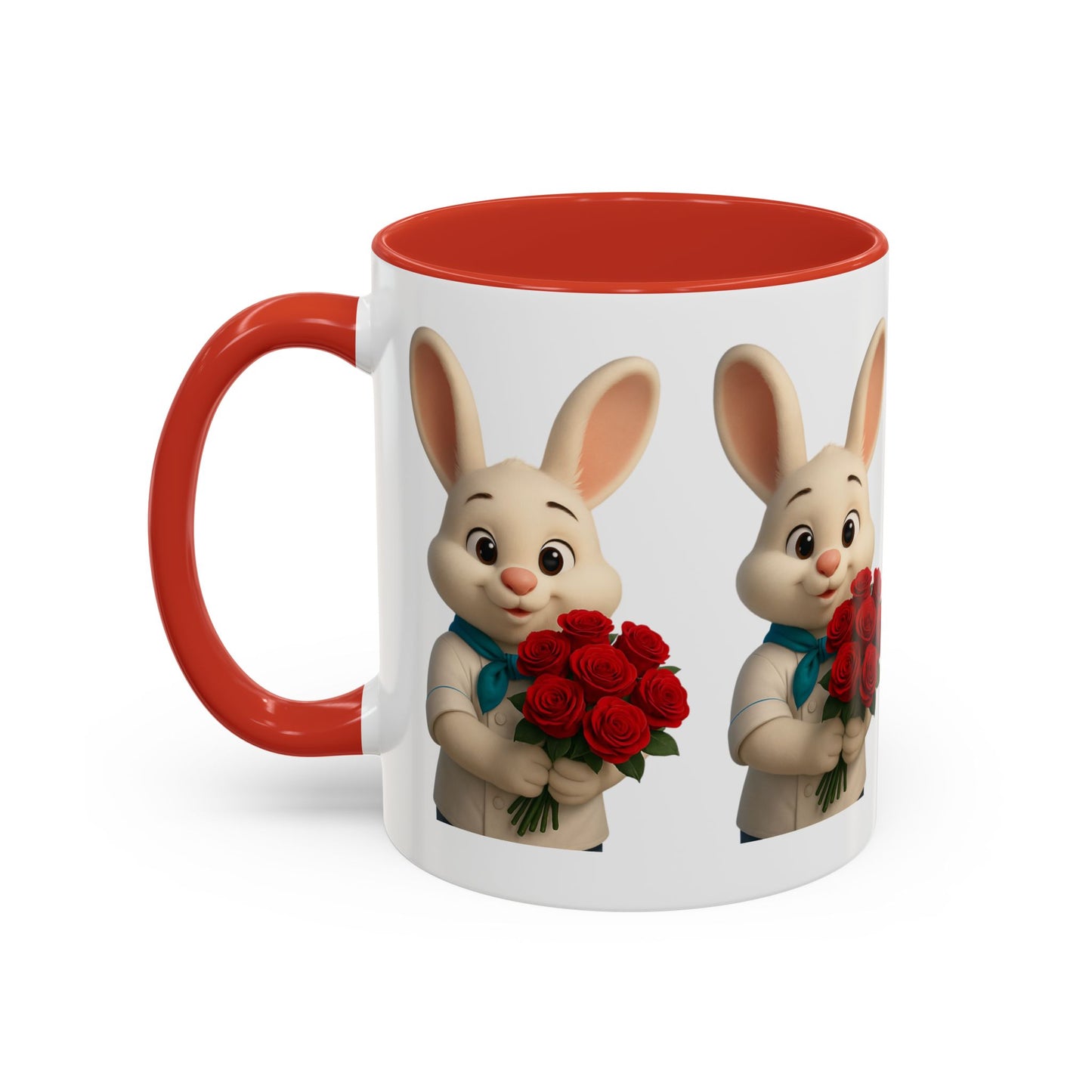 Cute Bunny Coffee Mug, Spring Gift, Valentine’s Day, Easter, Kitchen Decor, Gift for Animal Lovers, Floral Mug