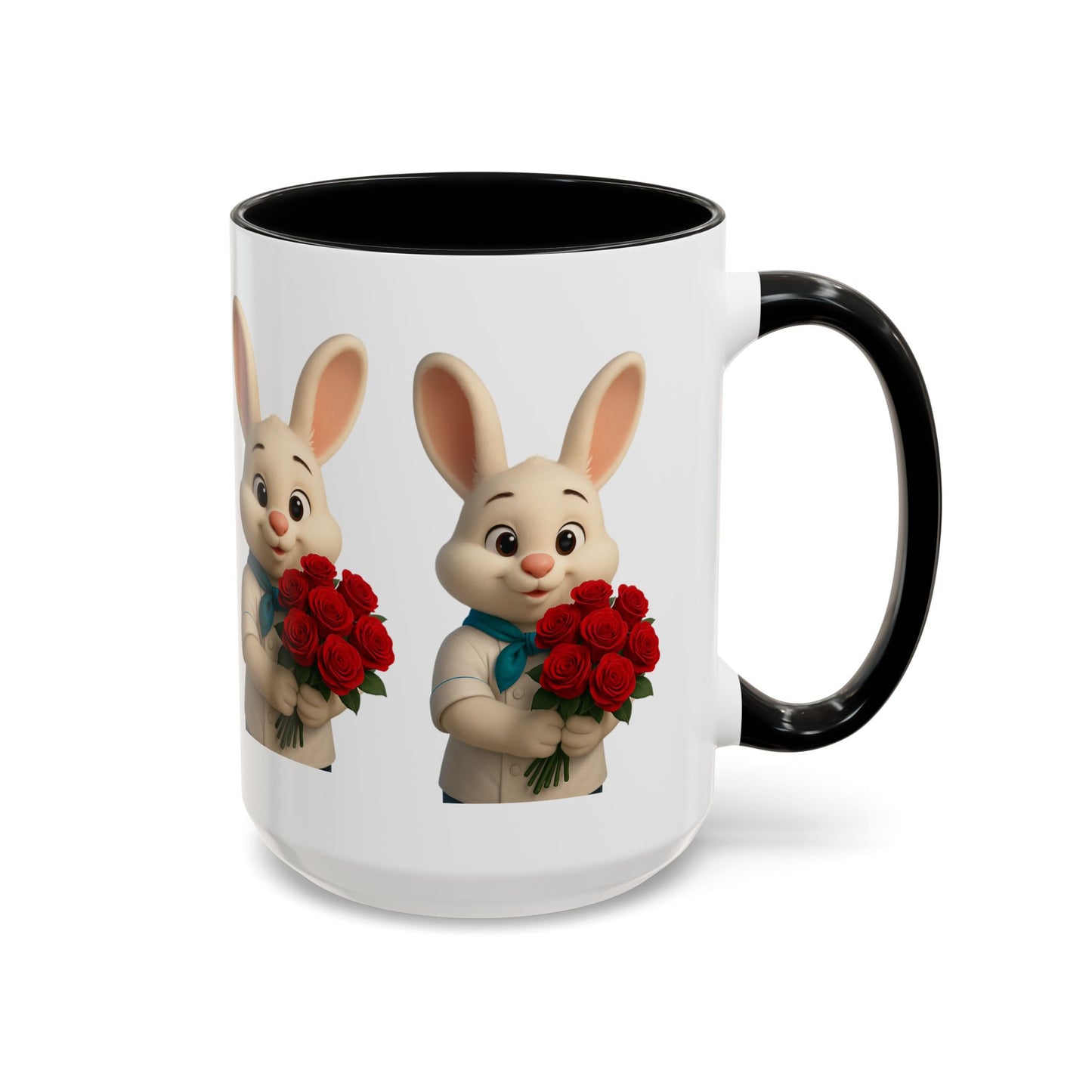 Cute Bunny Coffee Mug, Spring Gift, Valentine’s Day, Easter, Kitchen Decor, Gift for Animal Lovers, Floral Mug