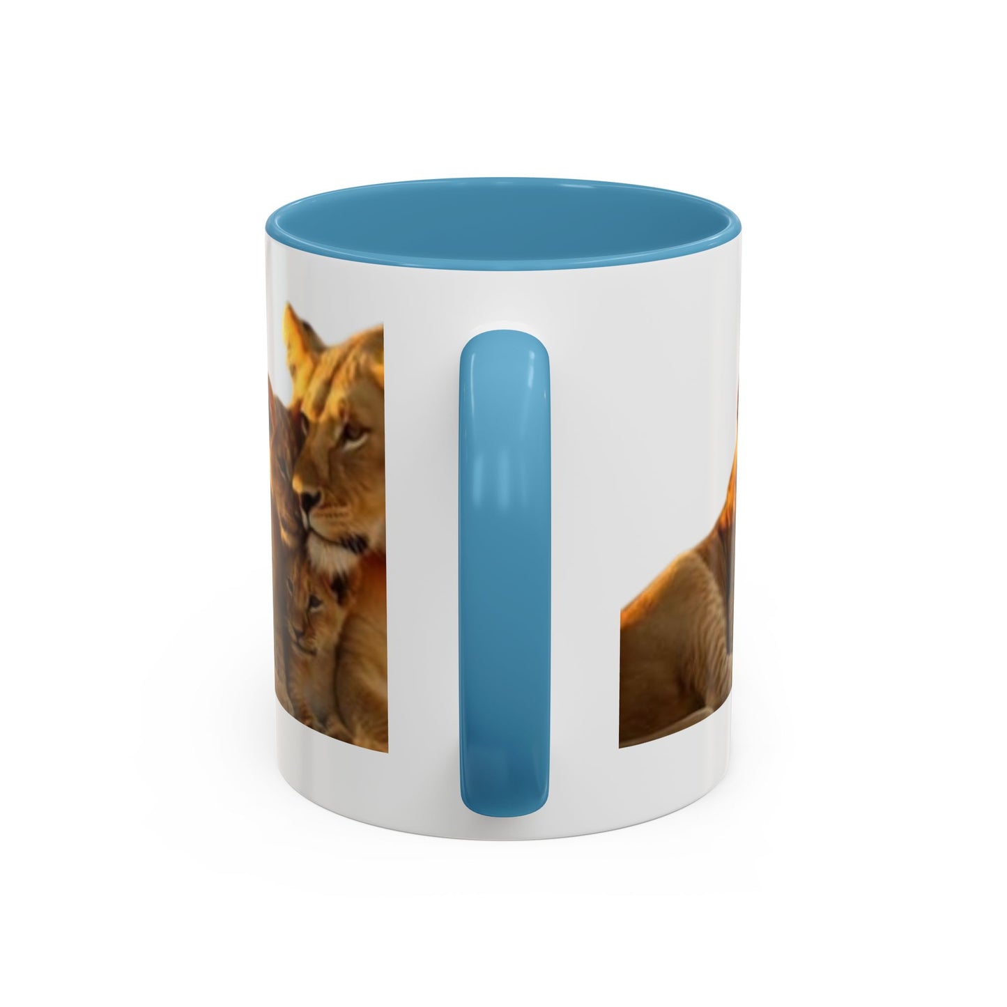Lion Family Accent Coffee Mug - Perfect for Animal Lovers, Home Decor, Gifts, Wildlife Enthusiasts, Mother's Day