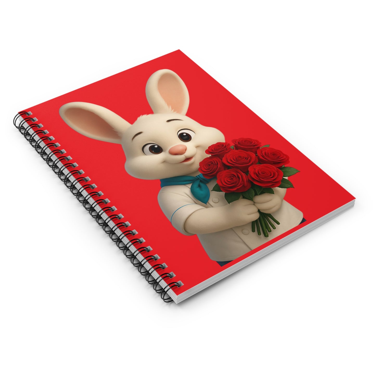 Cute Bunny Spiral Notebook for Kids, Floral Journal Gift, Back to School Supplies, Fun Stationery, Easter Gift Idea