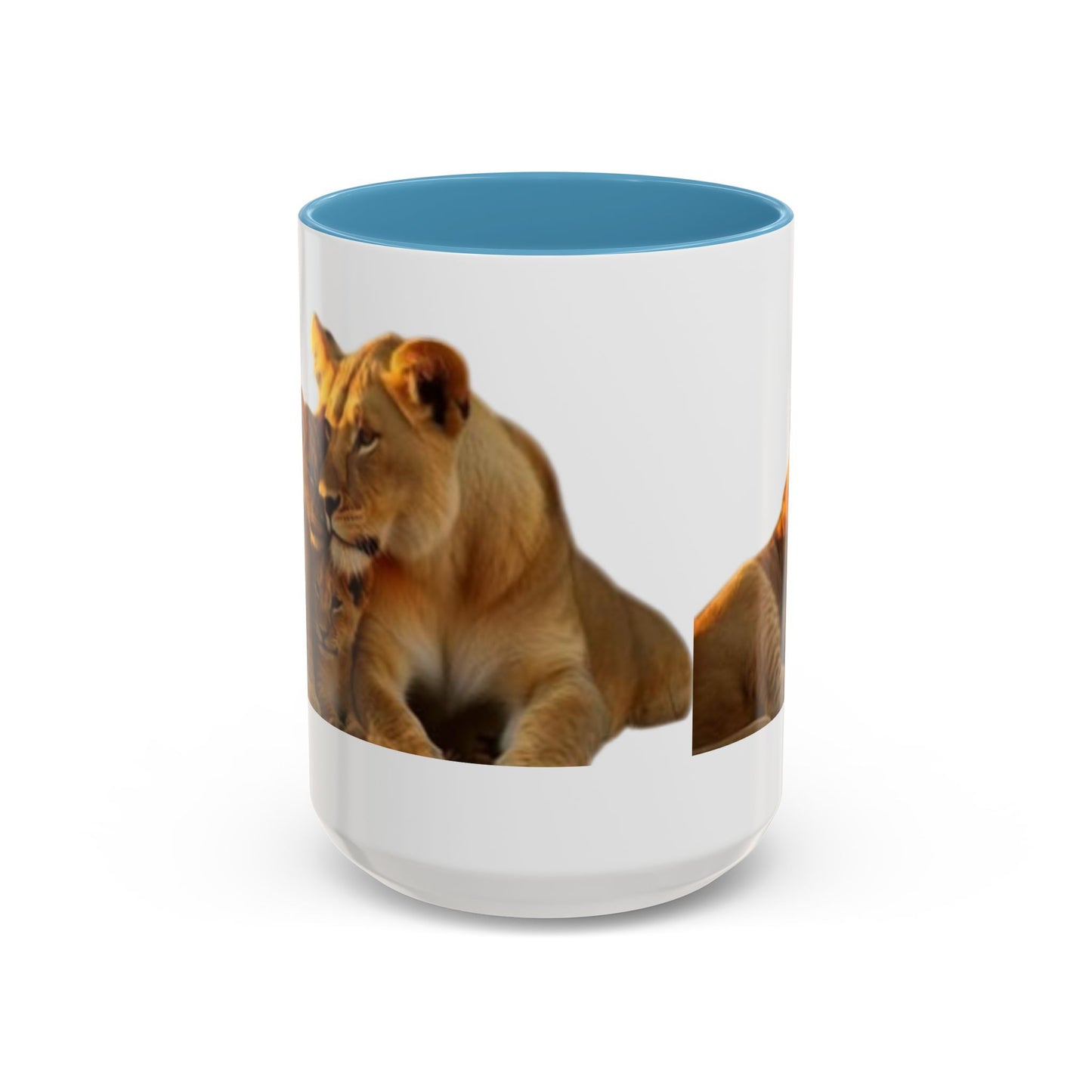 Lion Family Accent Coffee Mug - Perfect for Animal Lovers, Home Decor, Gifts, Wildlife Enthusiasts, Mother's Day