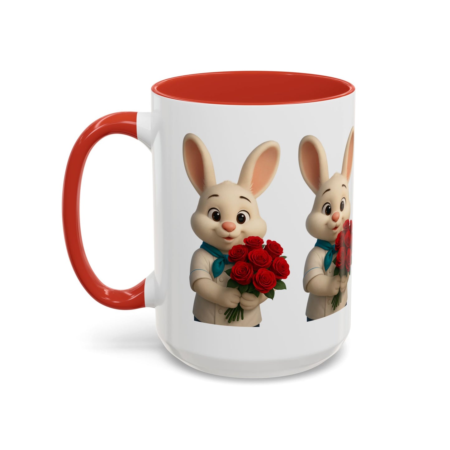 Cute Bunny Coffee Mug, Spring Gift, Valentine’s Day, Easter, Kitchen Decor, Gift for Animal Lovers, Floral Mug