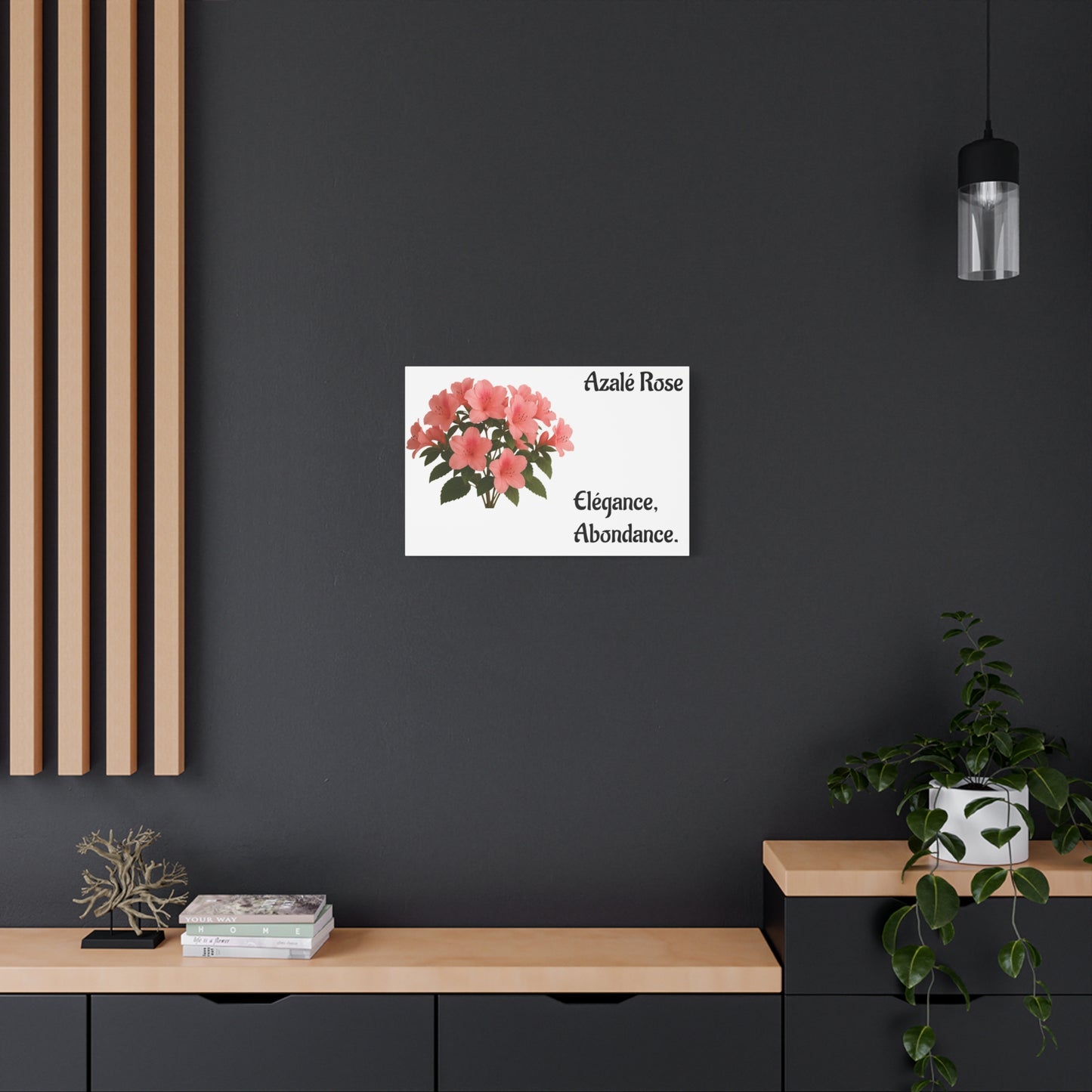 Elegant Azalea Rose Canvas Art, Floral Wall Decor, Home Decoration, Gifts for Her, Botanical Wall Art, Mother's Day Gift
