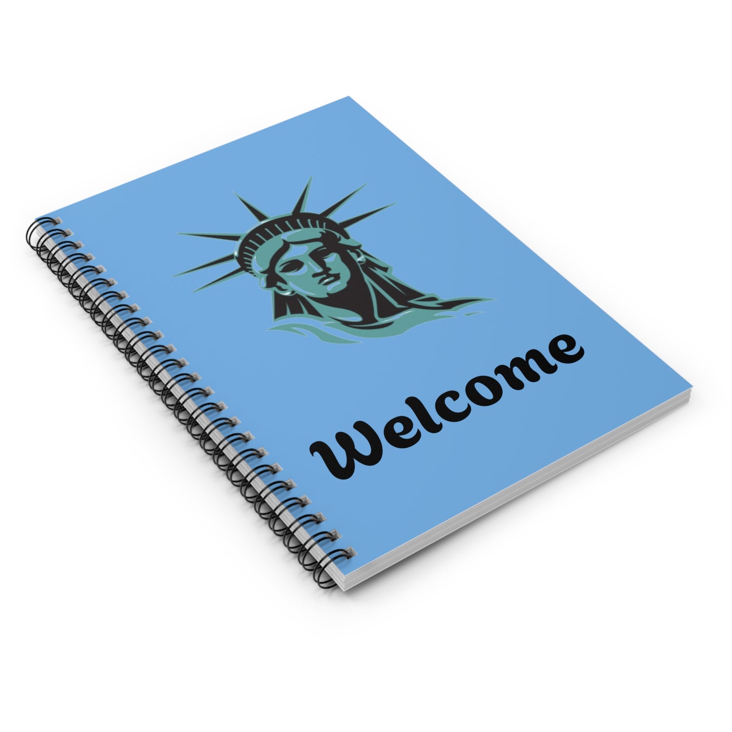 Welcome Spiral Notebook - Statue of Liberty Design, Ideal for Students, Journaling, Gifts for Graduates, Stationery, Travel Diary