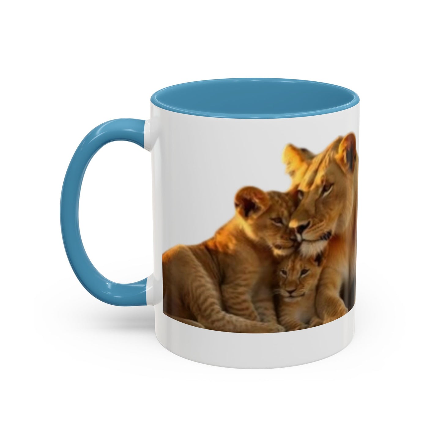 Lion Family Accent Coffee Mug - Perfect for Animal Lovers, Home Decor, Gifts, Wildlife Enthusiasts, Mother's Day