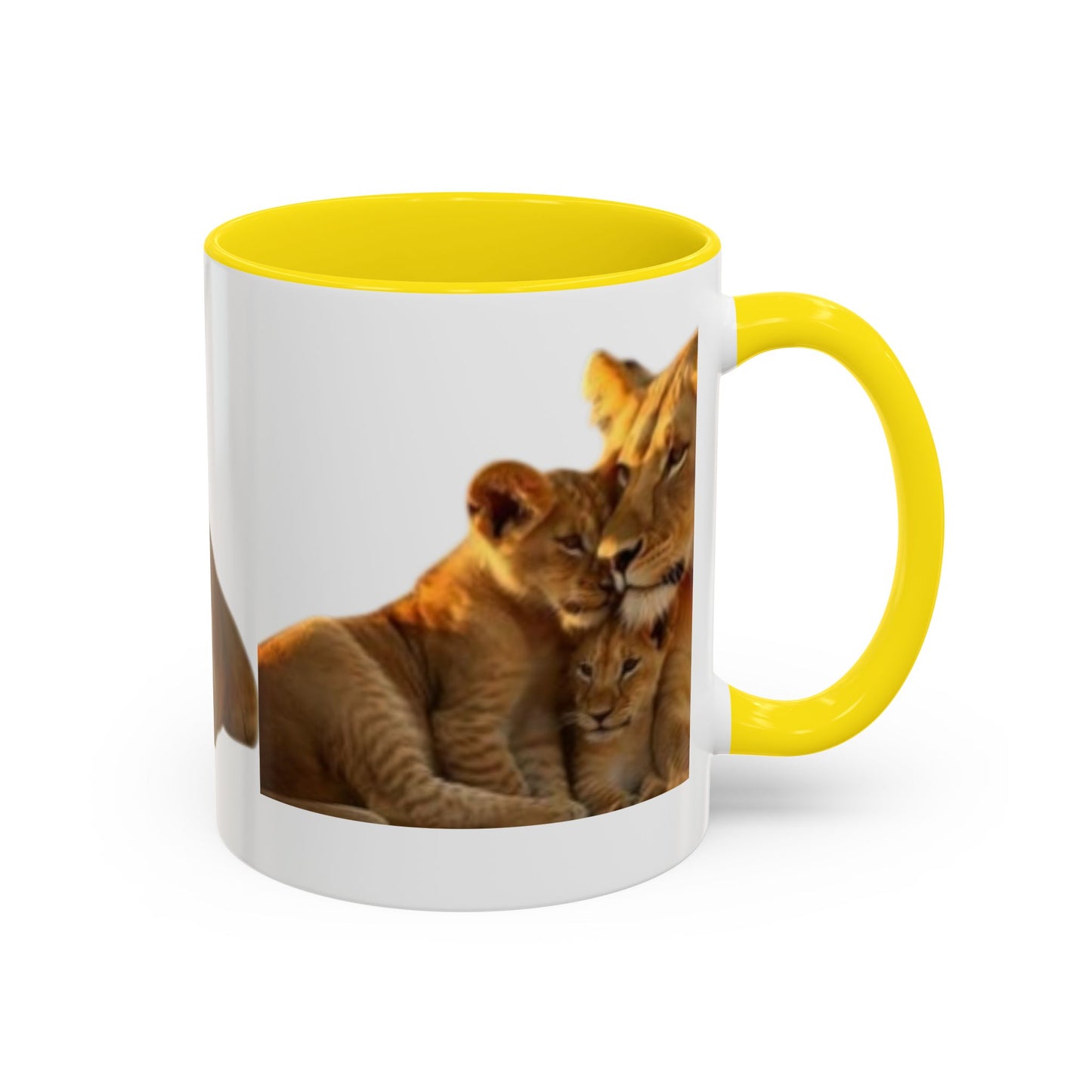 Lion Family Accent Coffee Mug - Perfect for Animal Lovers, Home Decor, Gifts, Wildlife Enthusiasts, Mother's Day