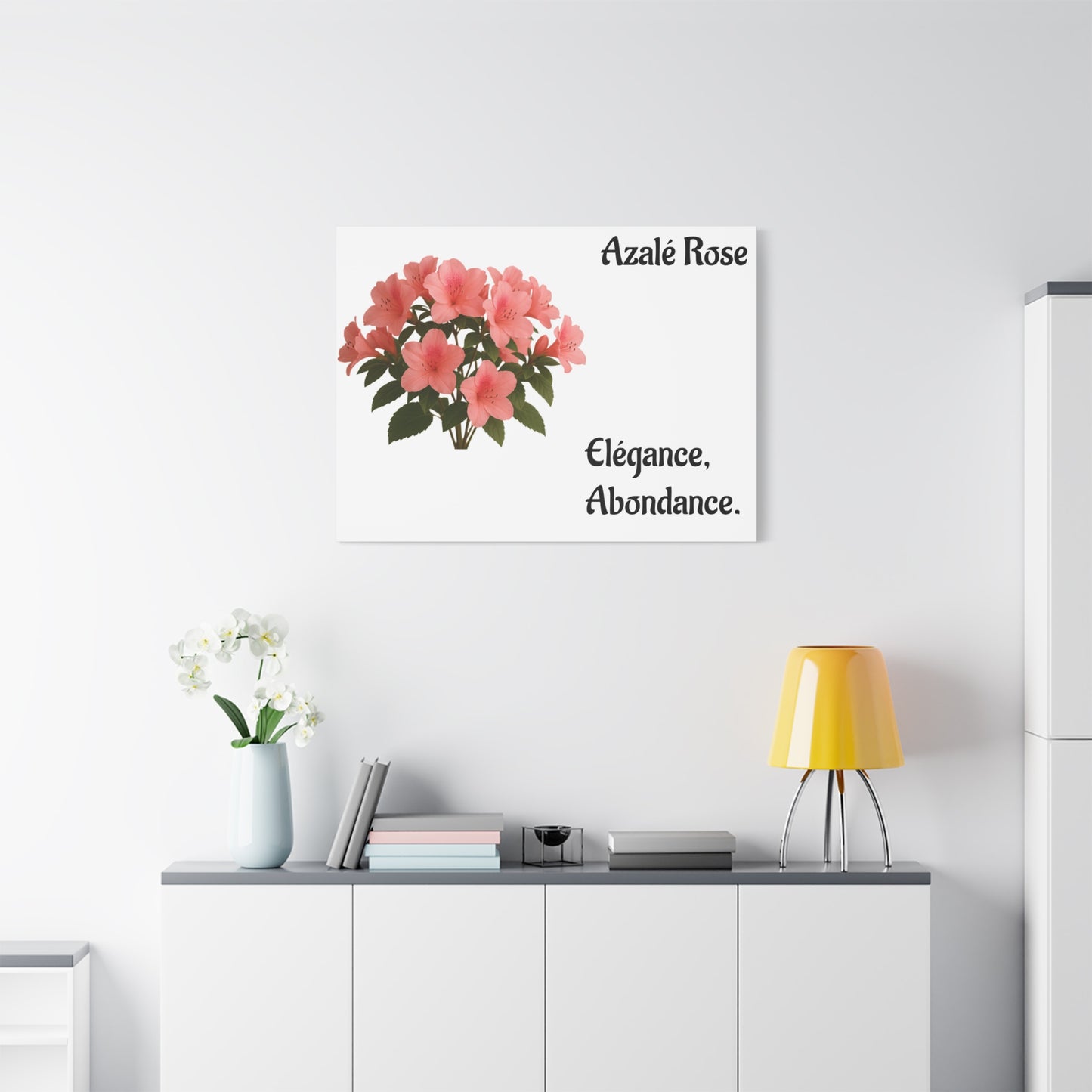 Elegant Azalea Rose Canvas Art, Floral Wall Decor, Home Decoration, Gifts for Her, Botanical Wall Art, Mother's Day Gift