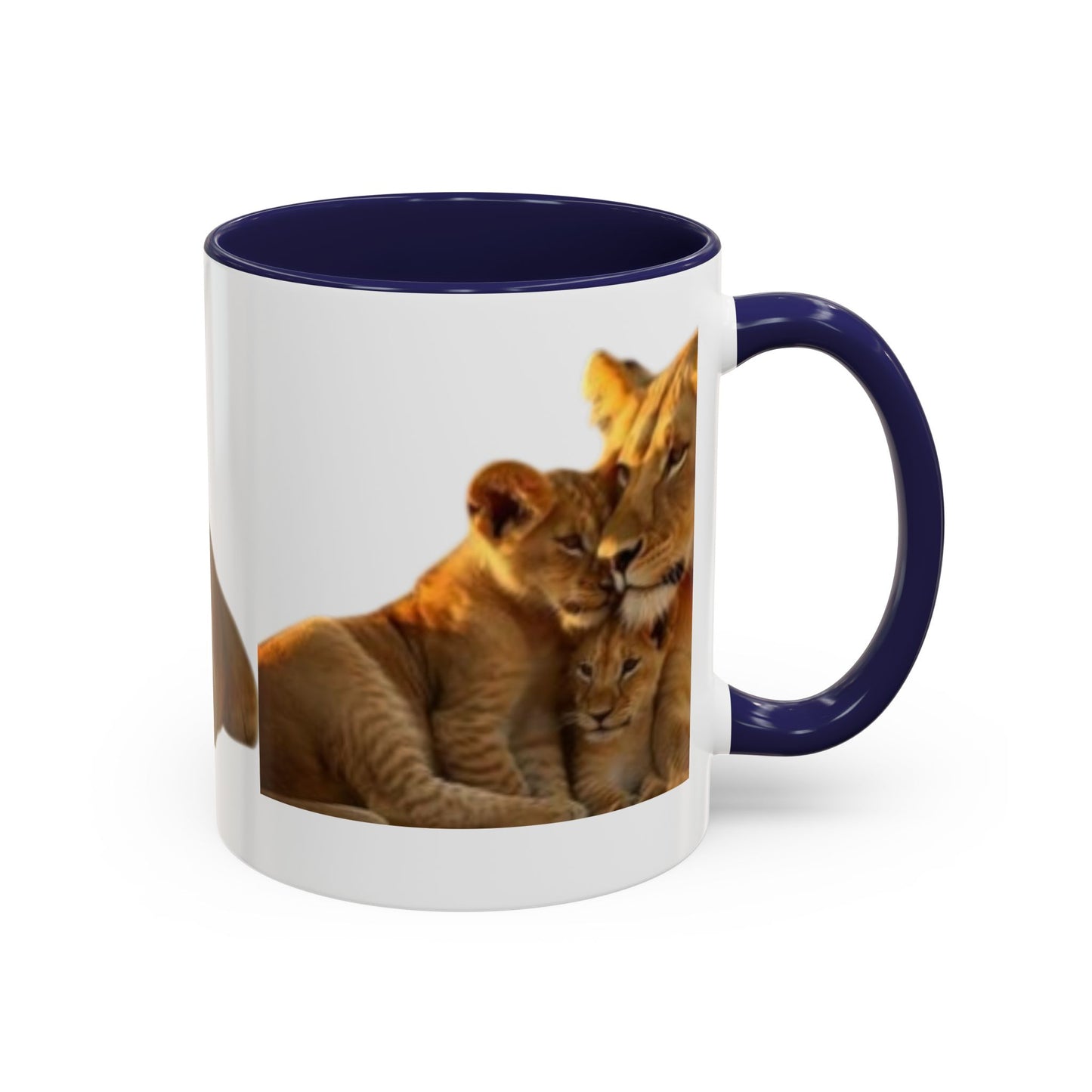 Lion Family Accent Coffee Mug - Perfect for Animal Lovers, Home Decor, Gifts, Wildlife Enthusiasts, Mother's Day