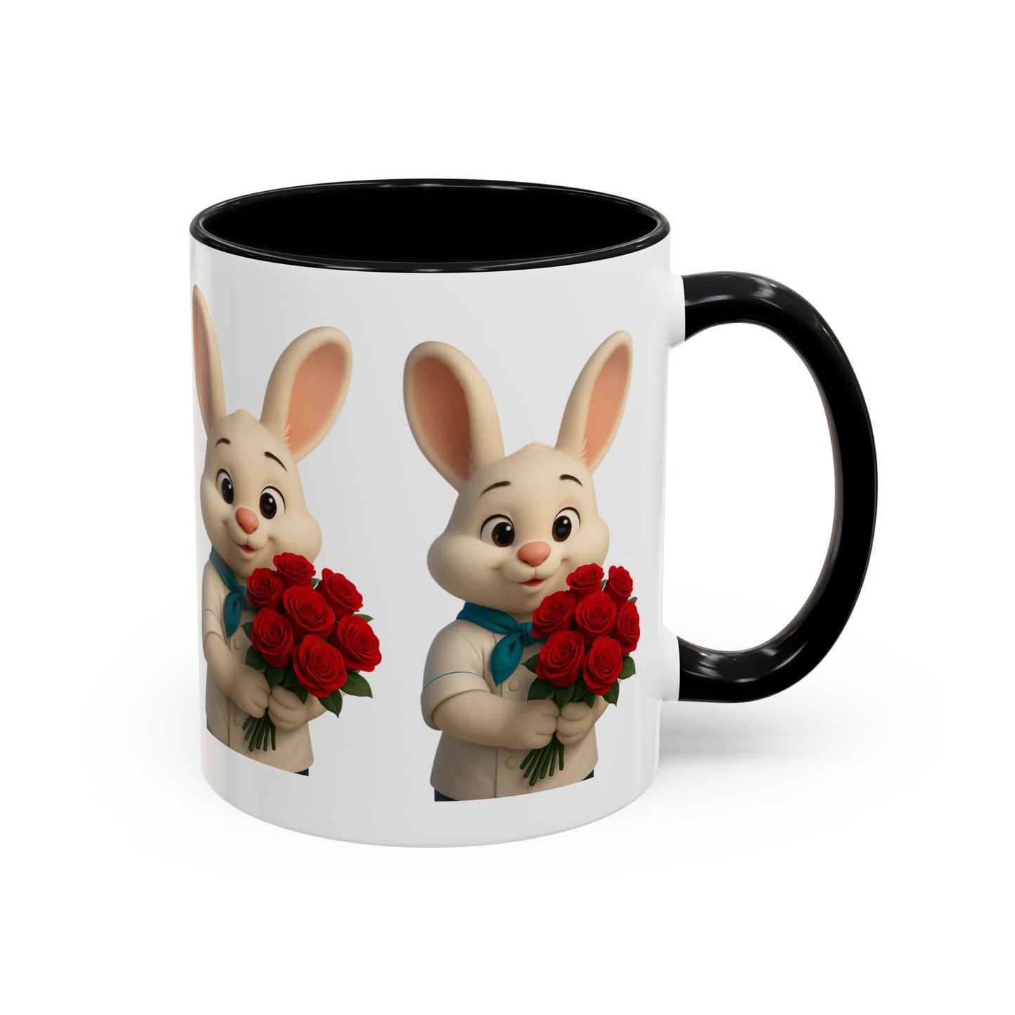 Cute Bunny Coffee Mug, Spring Gift, Valentine’s Day, Easter, Kitchen Decor, Gift for Animal Lovers, Floral Mug