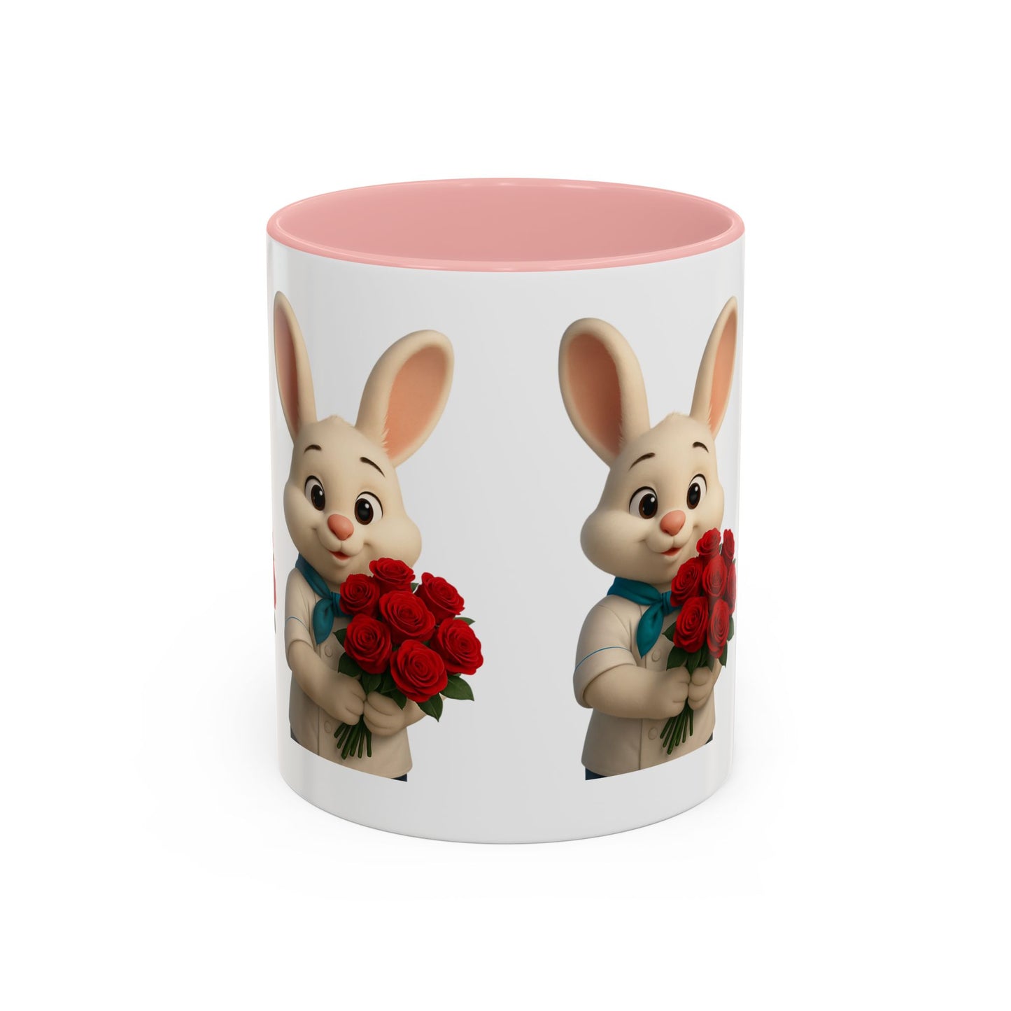 Cute Bunny Coffee Mug, Spring Gift, Valentine’s Day, Easter, Kitchen Decor, Gift for Animal Lovers, Floral Mug