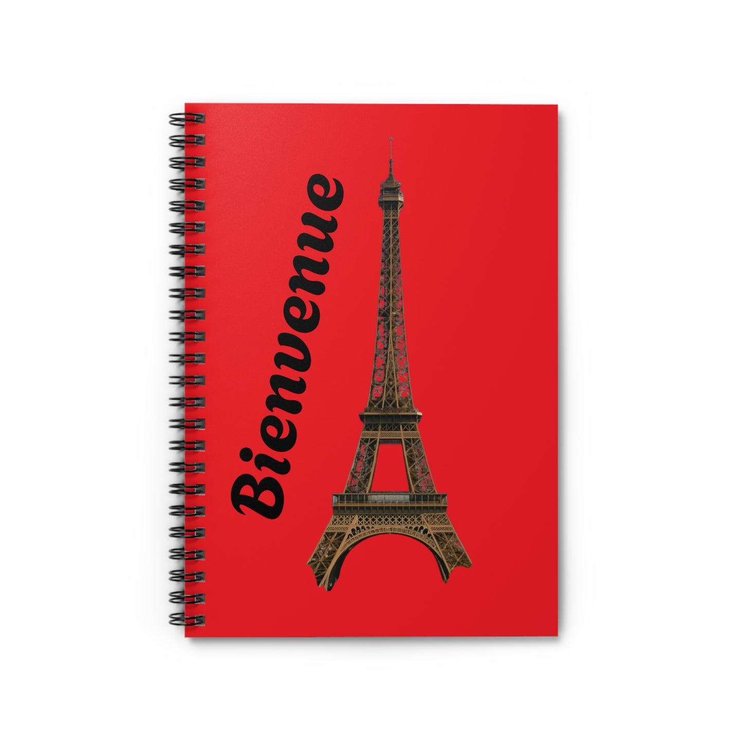 Eiffel Tower Spiral Notebook - Bienvenue | Perfect for Paris Lovers, Journaling, School, Travel, Gifts