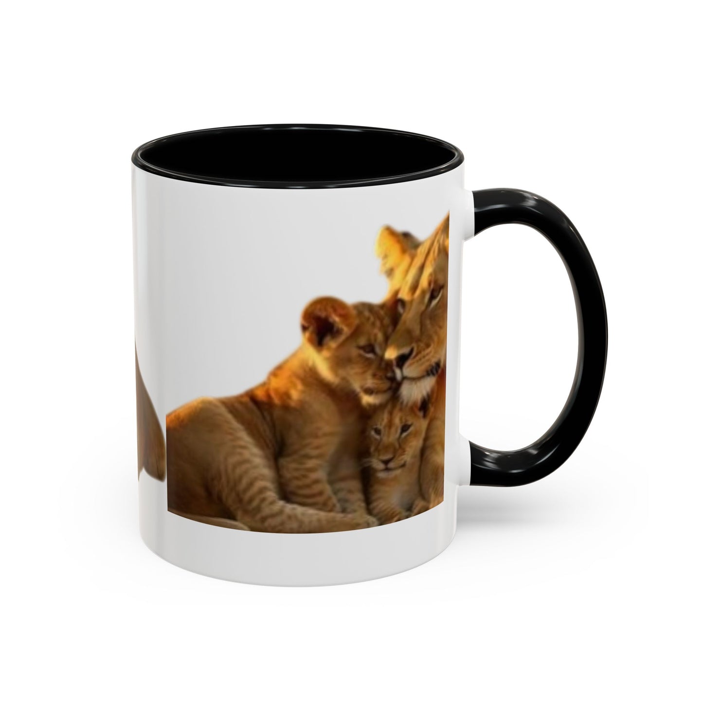 Lion Family Accent Coffee Mug - Perfect for Animal Lovers, Home Decor, Gifts, Wildlife Enthusiasts, Mother's Day