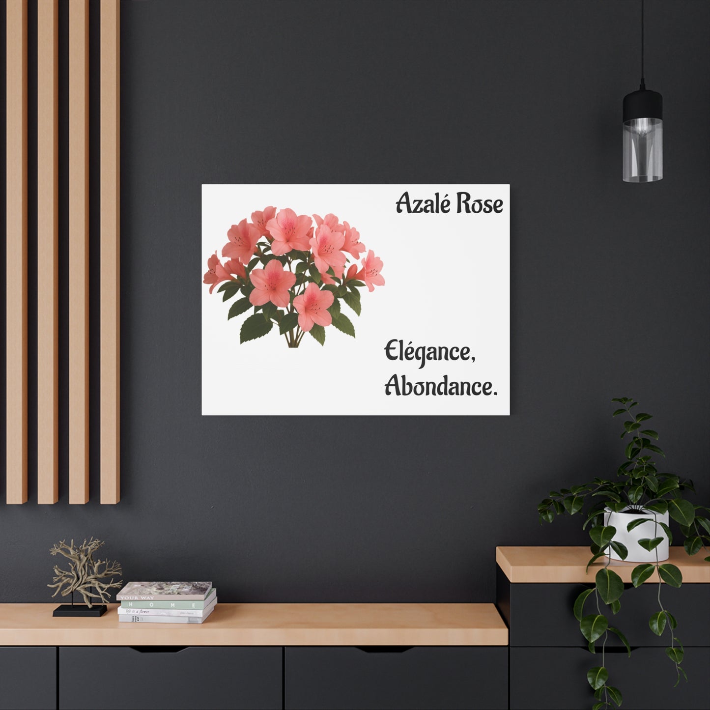 Elegant Azalea Rose Canvas Art, Floral Wall Decor, Home Decoration, Gifts for Her, Botanical Wall Art, Mother's Day Gift