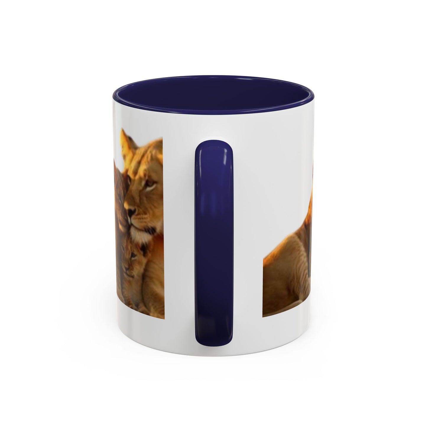 Lion Family Accent Coffee Mug - Perfect for Animal Lovers, Home Decor, Gifts, Wildlife Enthusiasts, Mother's Day