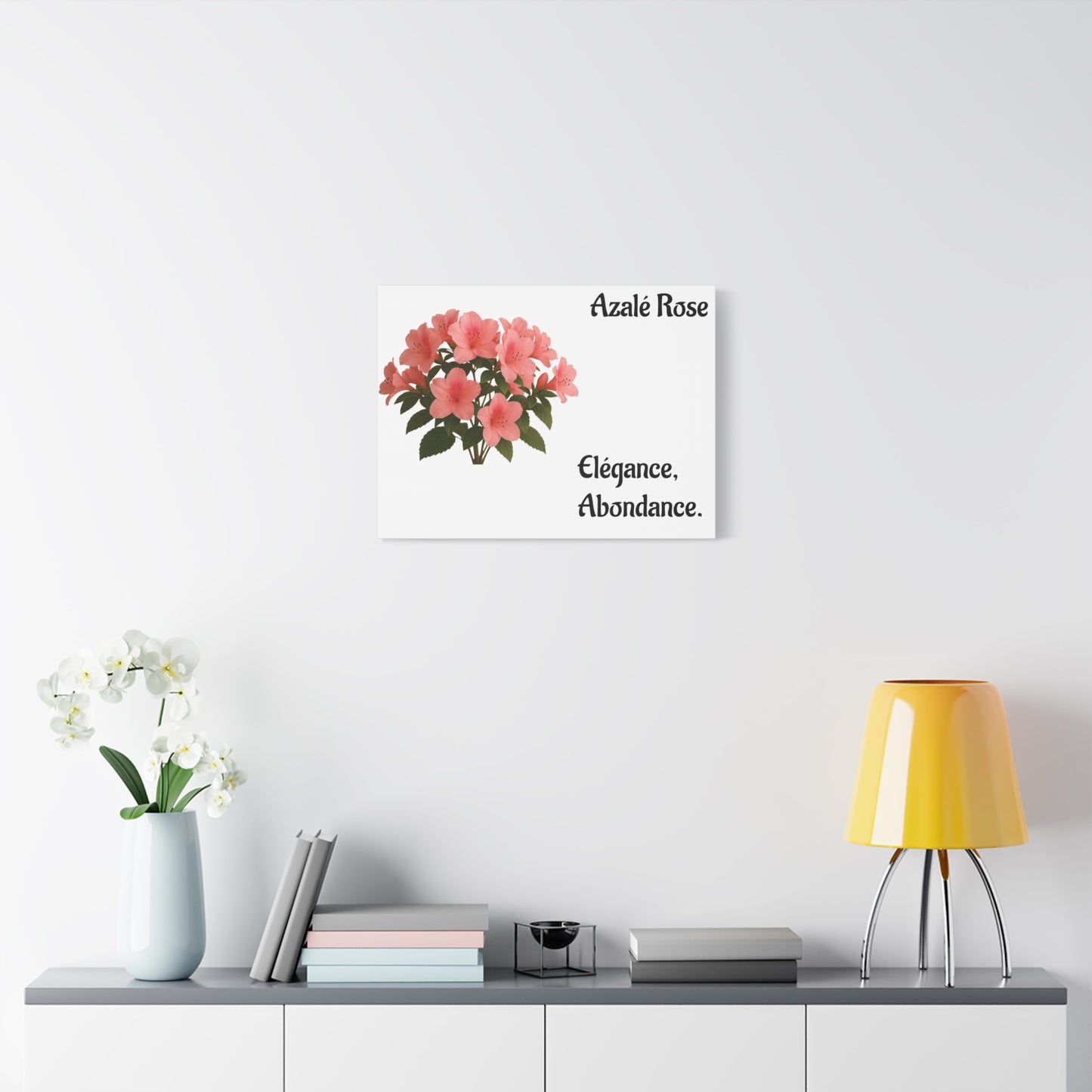 Elegant Azalea Rose Canvas Art, Floral Wall Decor, Home Decoration, Gifts for Her, Botanical Wall Art, Mother's Day Gift