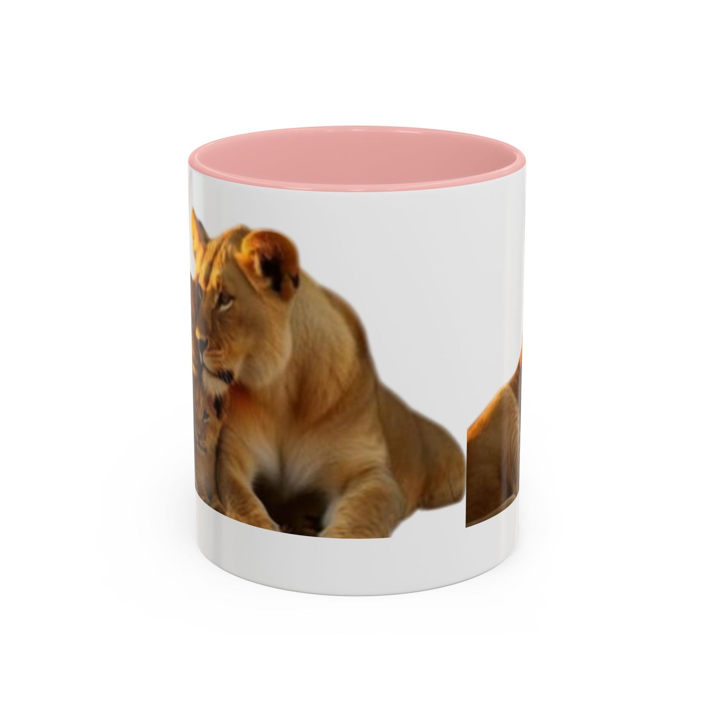 Lion Family Accent Coffee Mug - Perfect for Animal Lovers, Home Decor, Gifts, Wildlife Enthusiasts, Mother's Day