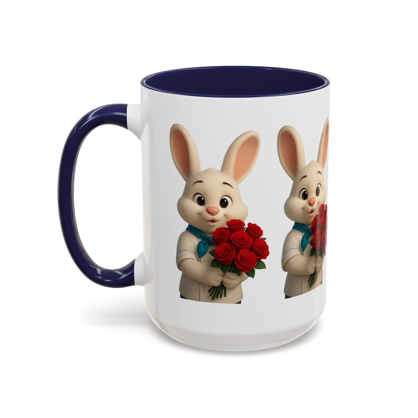 Cute Bunny Coffee Mug, Spring Gift, Valentine’s Day, Easter, Kitchen Decor, Gift for Animal Lovers, Floral Mug