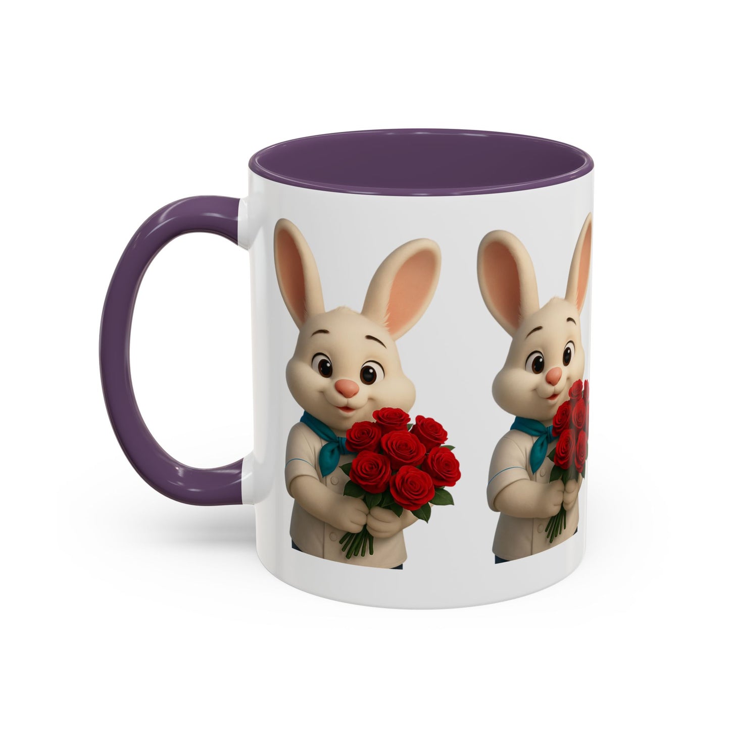 Cute Bunny Coffee Mug, Spring Gift, Valentine’s Day, Easter, Kitchen Decor, Gift for Animal Lovers, Floral Mug